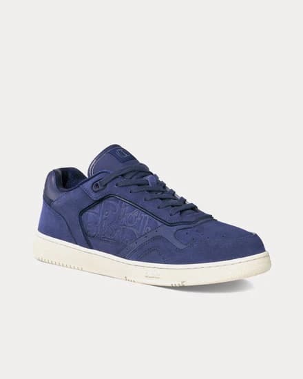 Dior B27 Low Top Trainers Suède Navy Blue