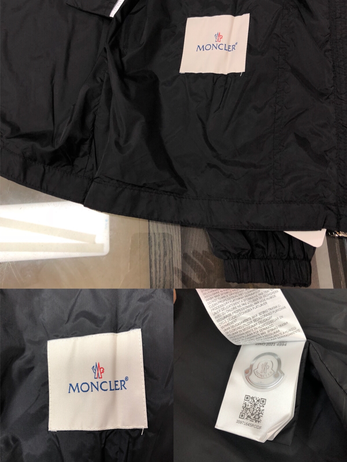 Moncler Hooded Logo Jacket Black - Image 5