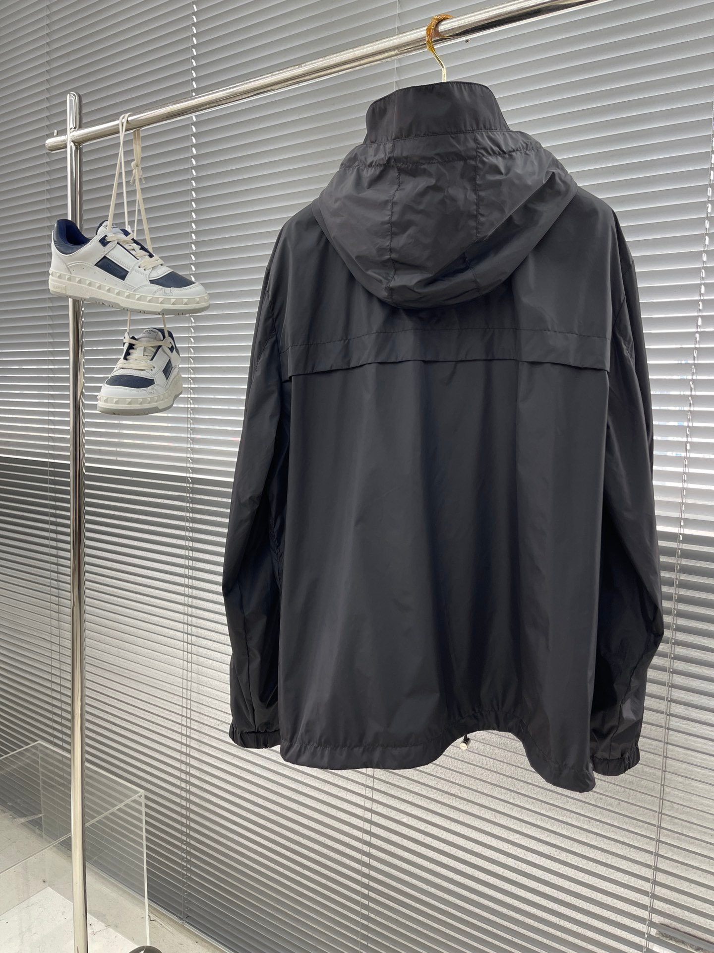 Prada Re-Nylon Blouson Stripe Jacket Black - Image 3