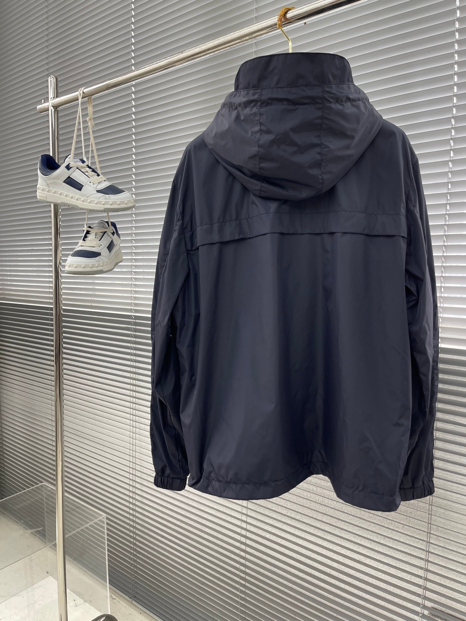 Prada Re-Nylon Blouson Stripe Jacket Navy Blue - Image 3