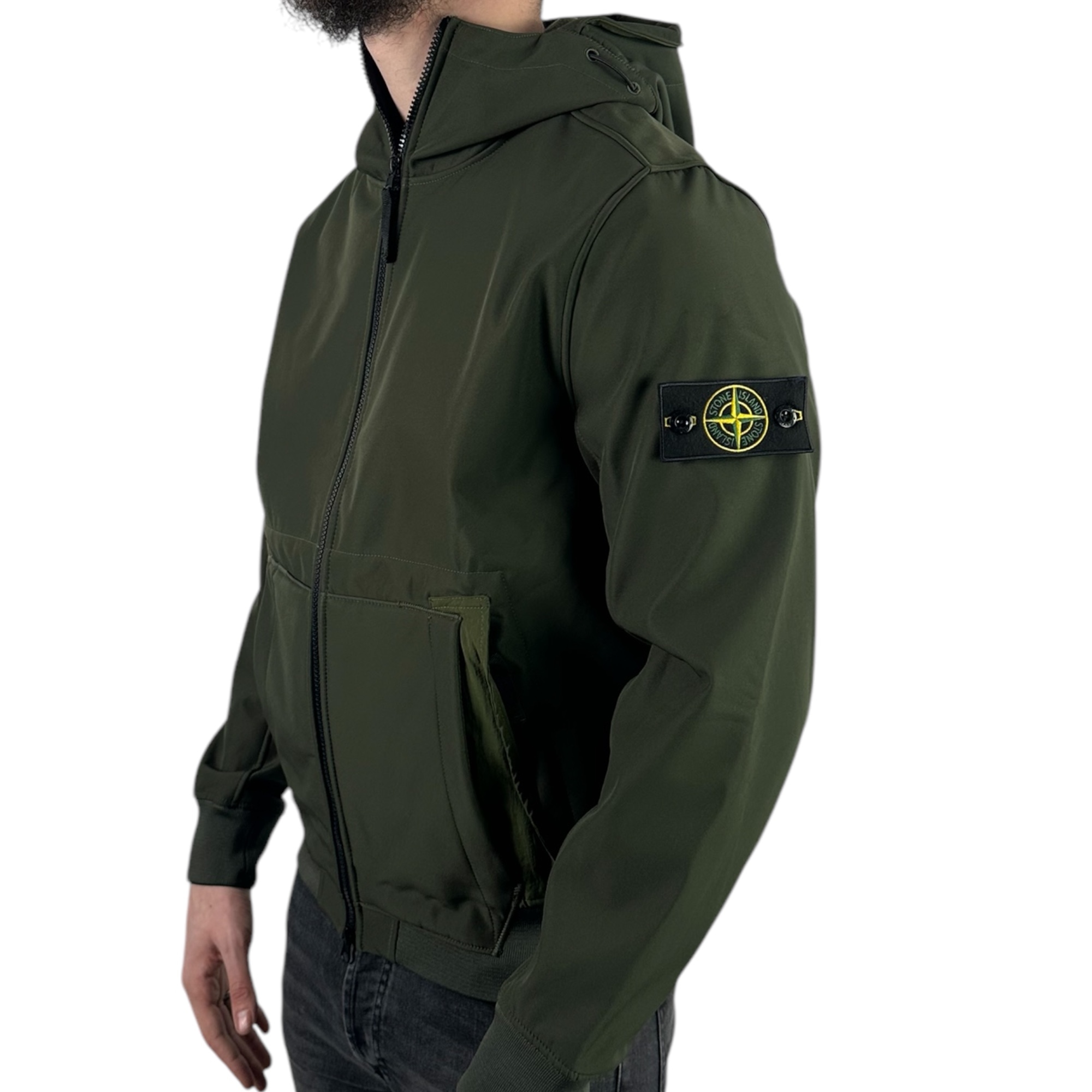 Stone Island Soft Shell Jacket Khaki Green - Image 2