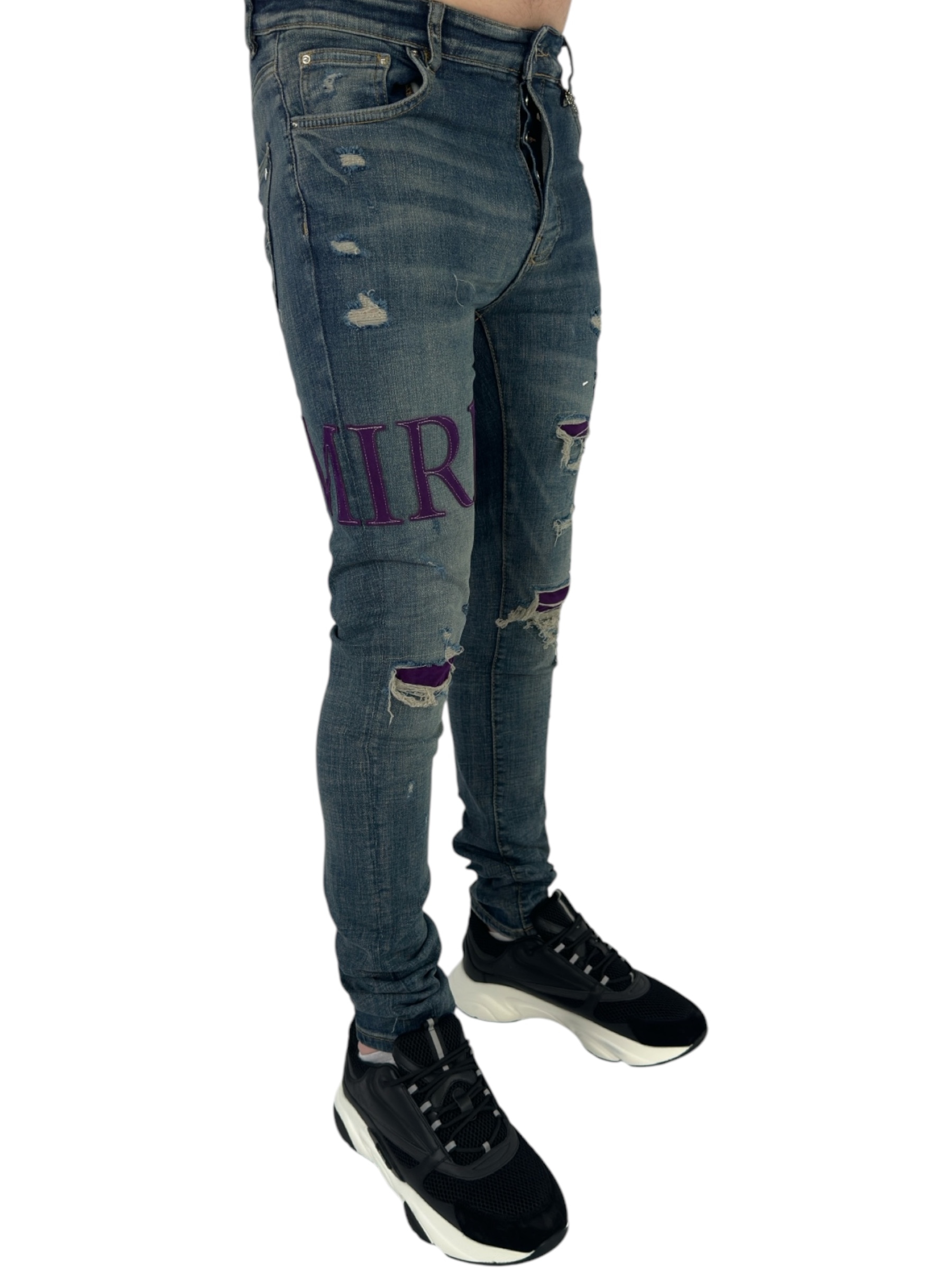 Amiri jeans Purple Logo Blue - Image 2