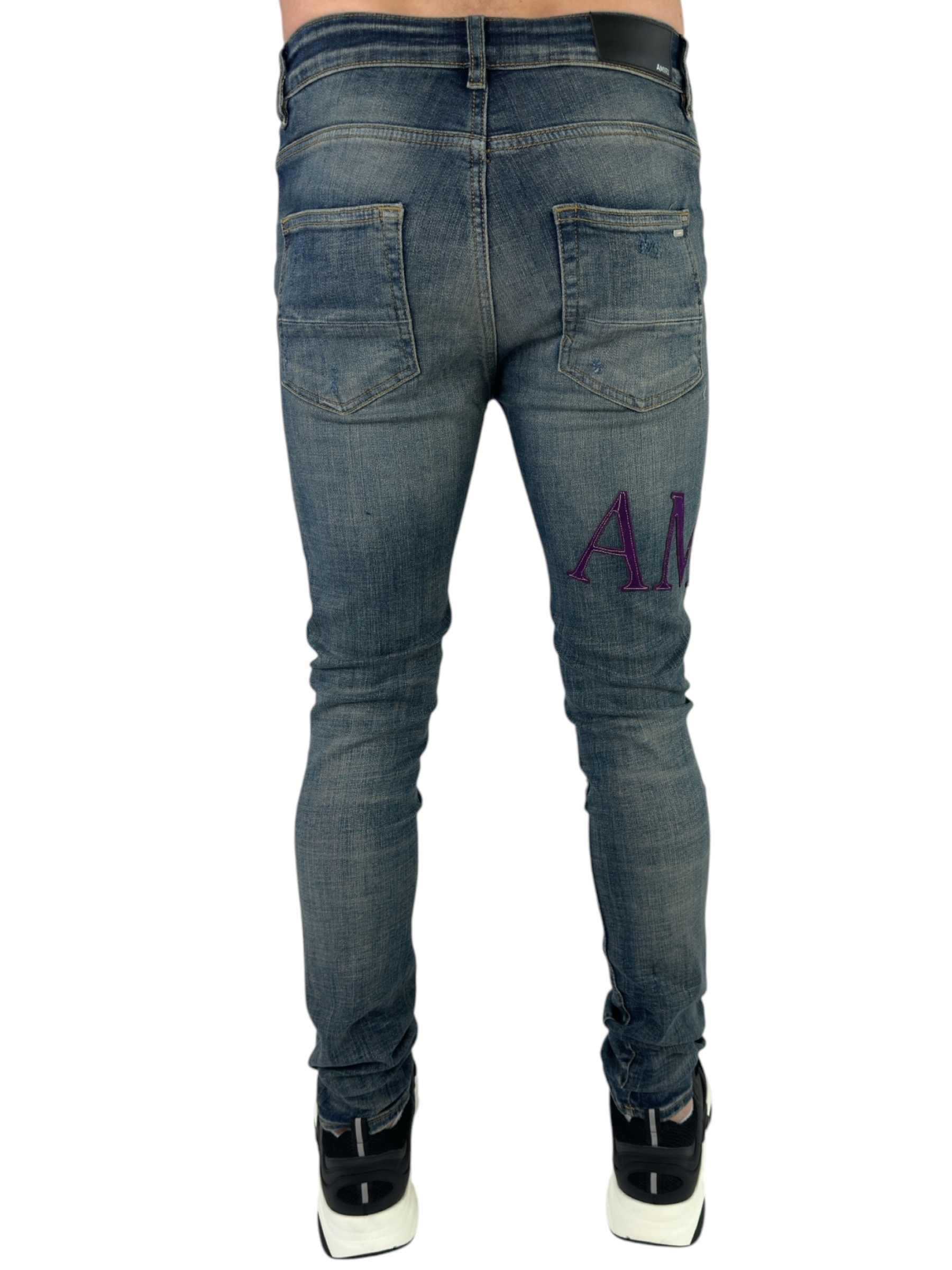 Amiri jeans Purple Logo Blue - Image 3