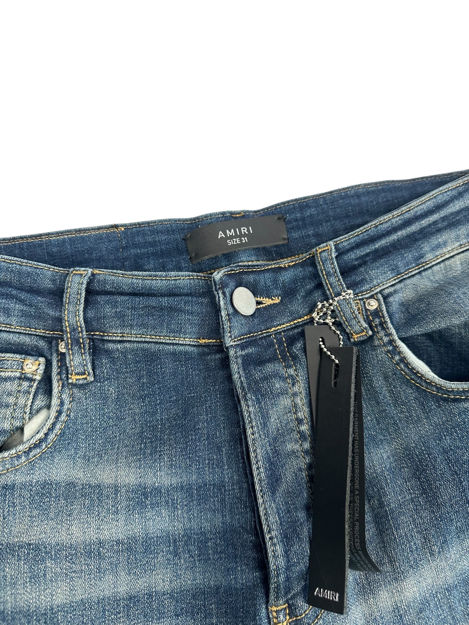 Amiri jeans Pink Patch Blue - Image 4