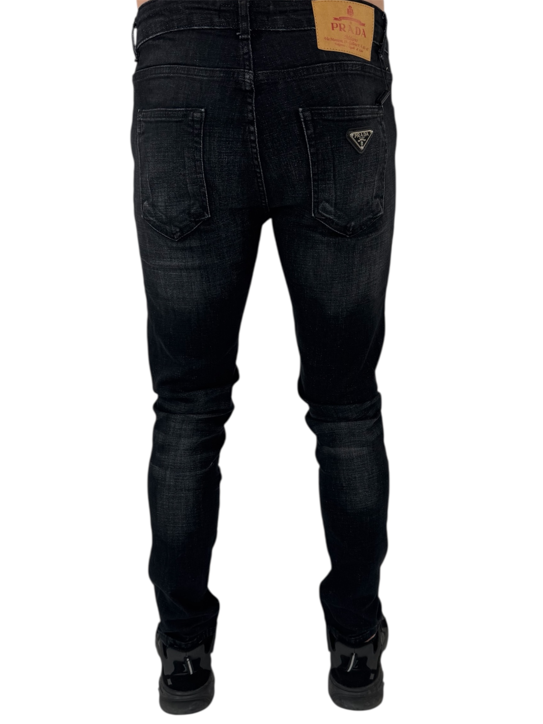 Prada Jeans Silver Logo Black - Image 3