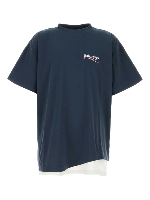 Balenciaga T-shirt Political Navy Blue