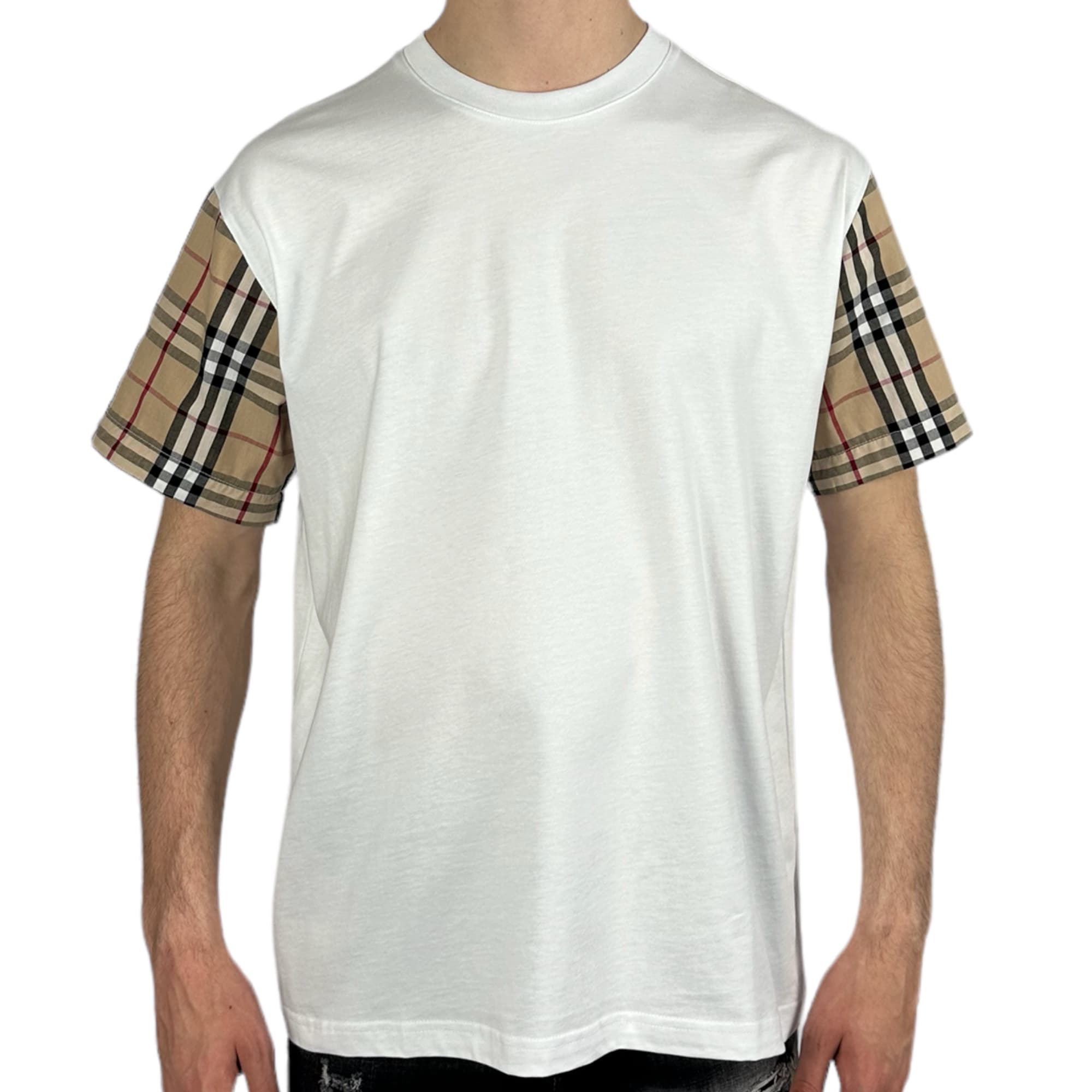 Burberry T-shirt Checkered Sleeve White