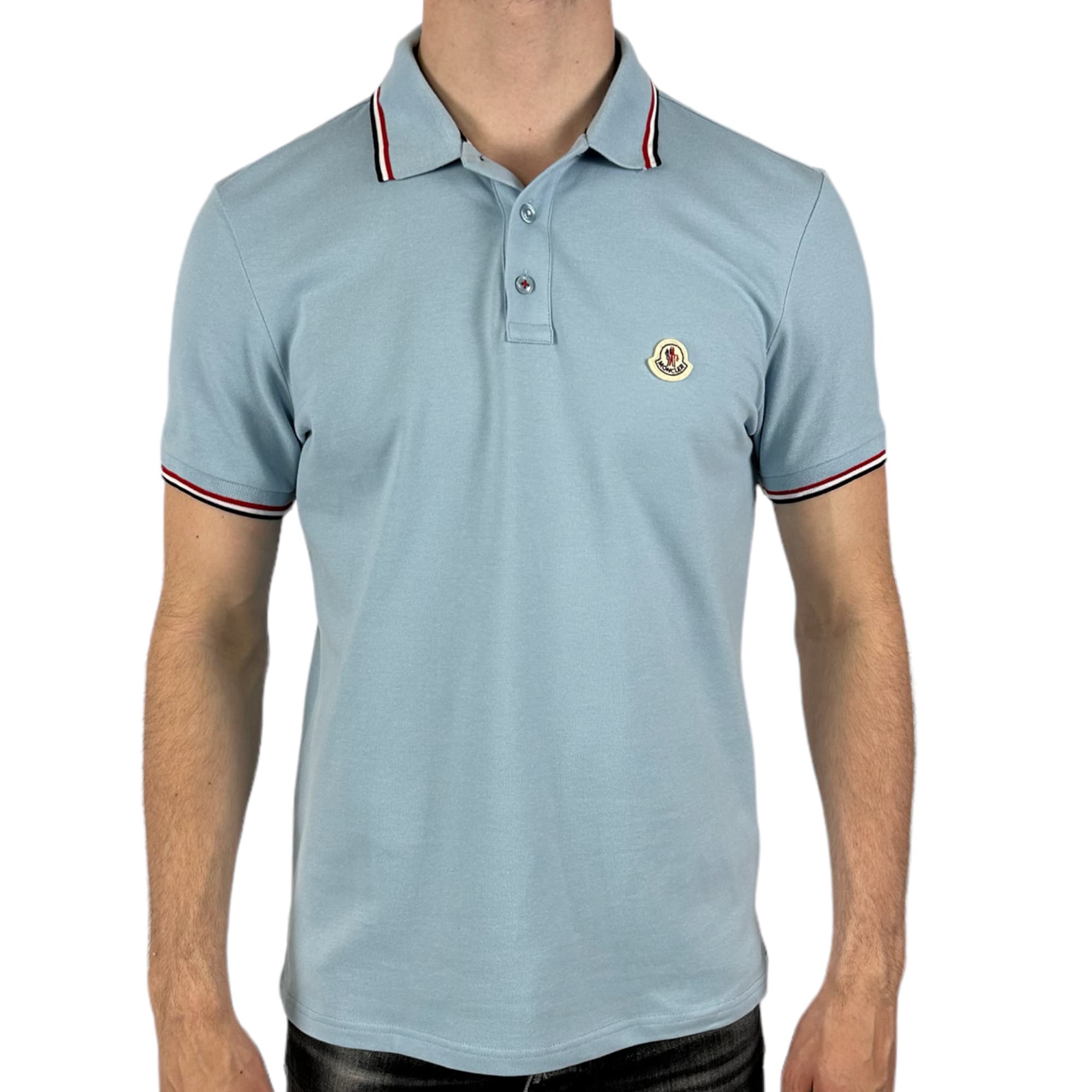 Moncler Basic Polo Ciel Blue