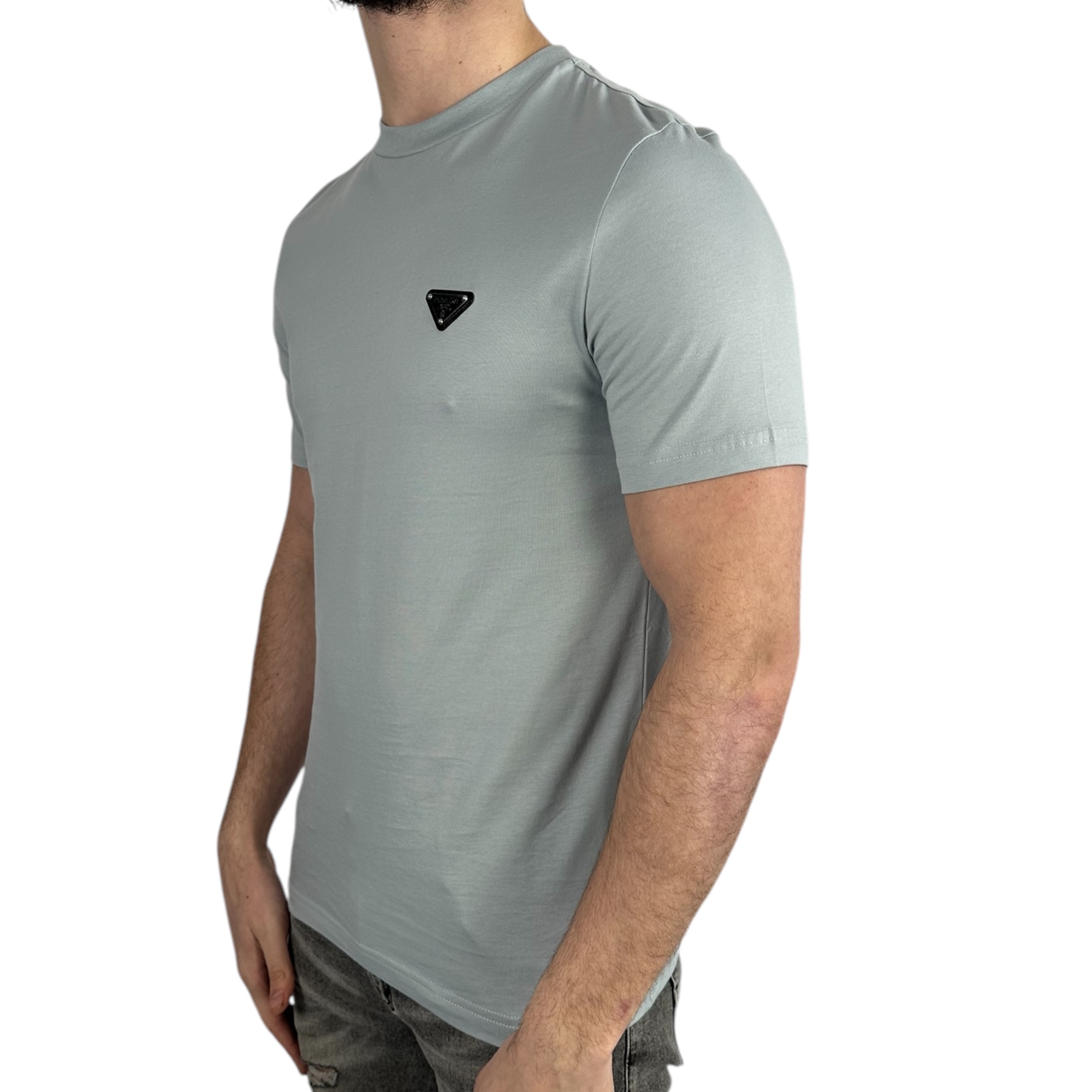 Prada T-shirt Basic Logo Light Grey - Image 2