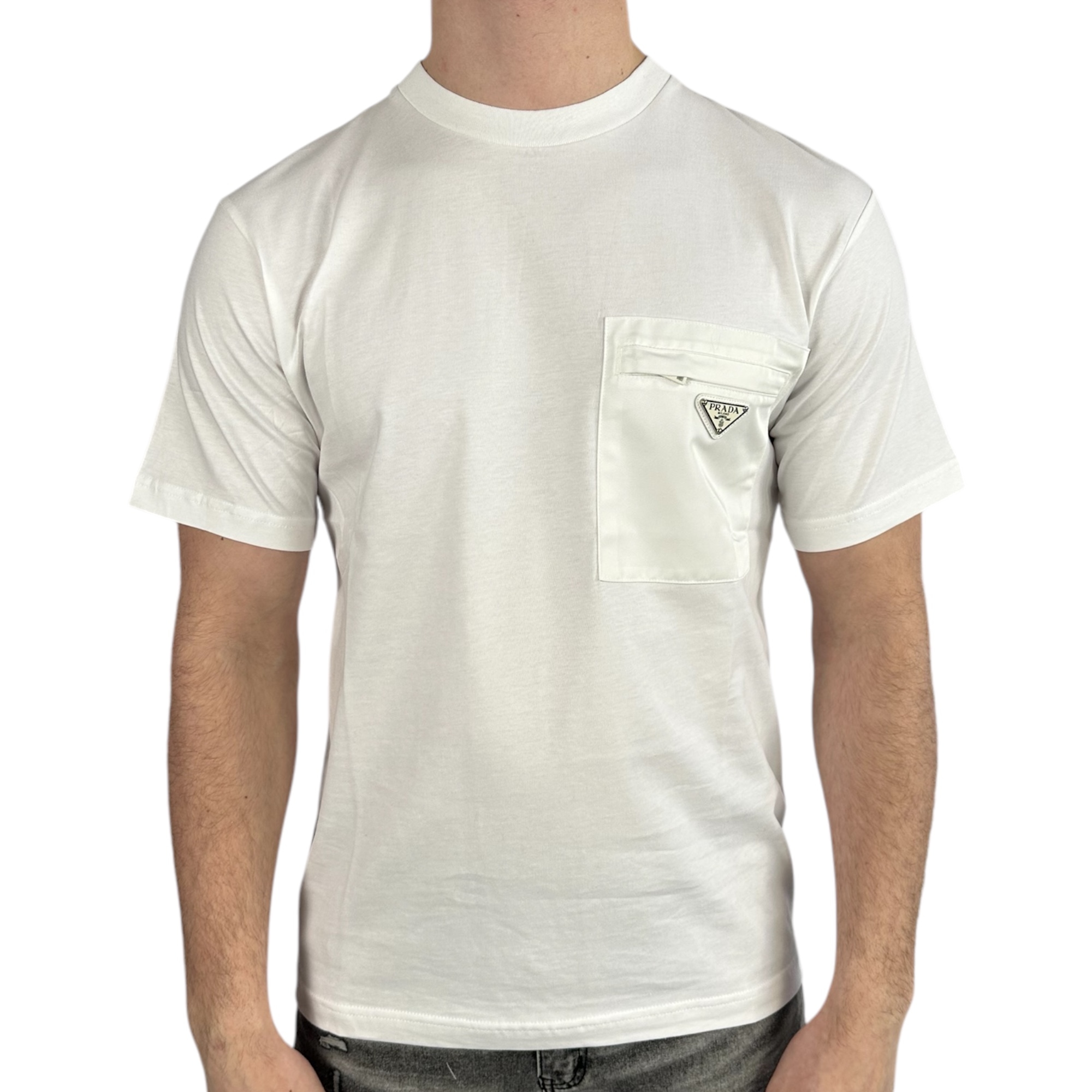 Prada T-shirt Pocket Logo White