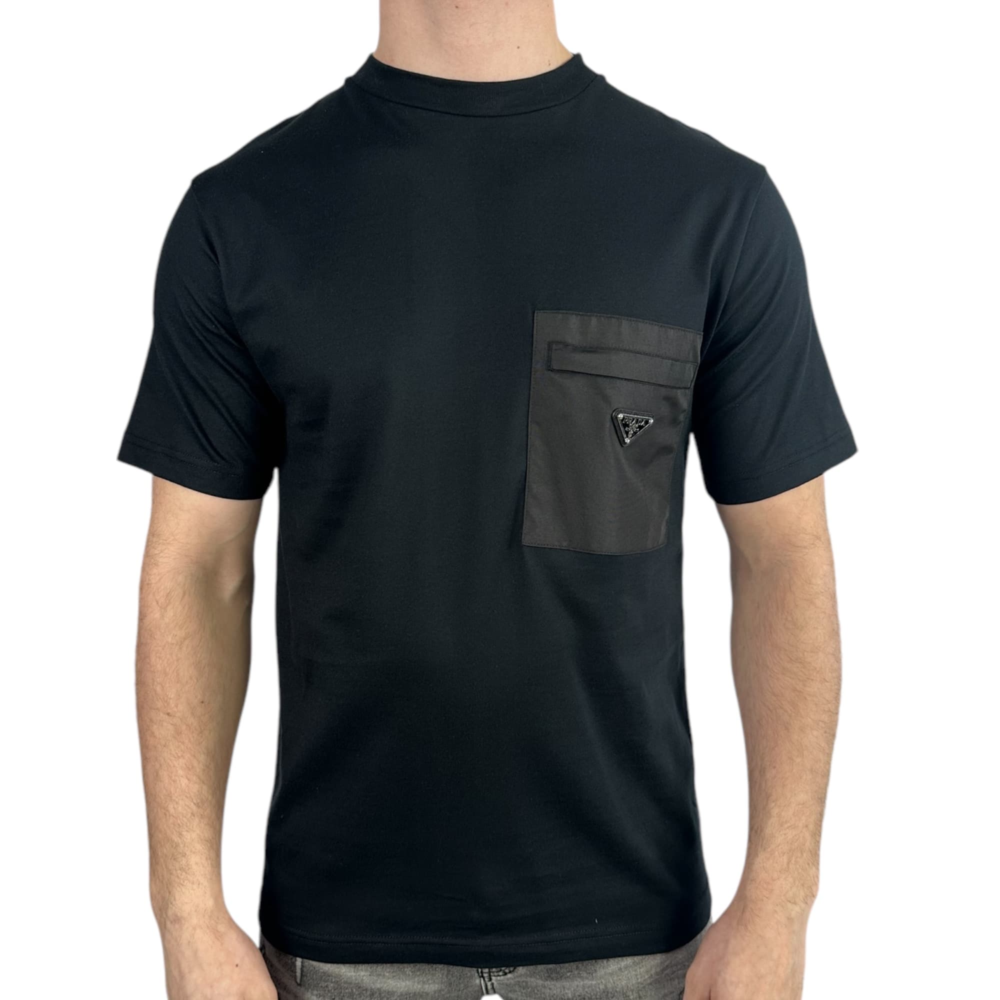 Prada T-shirt Pocket Logo Black