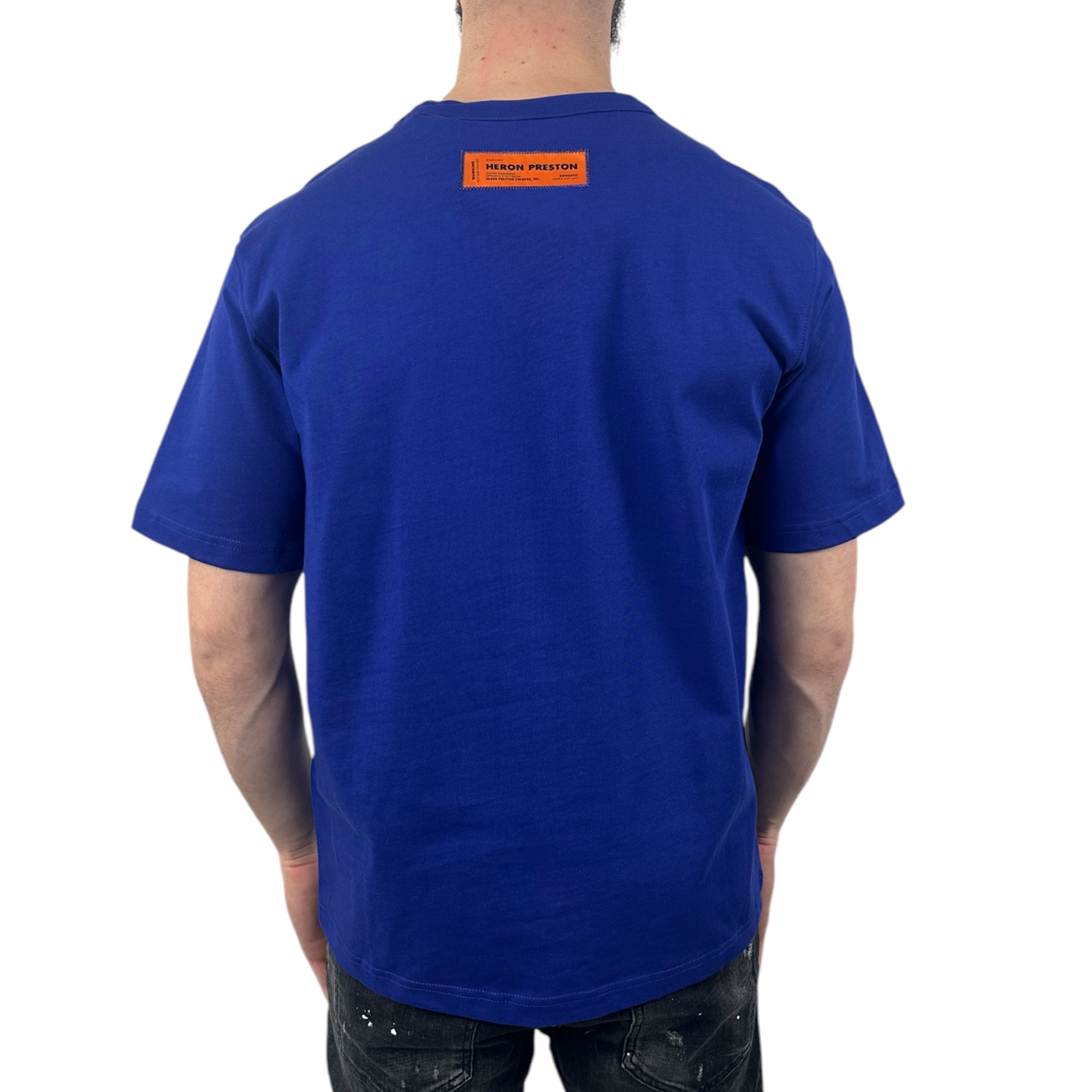 Heron Preston T-shirt Painted Blue - Image 3