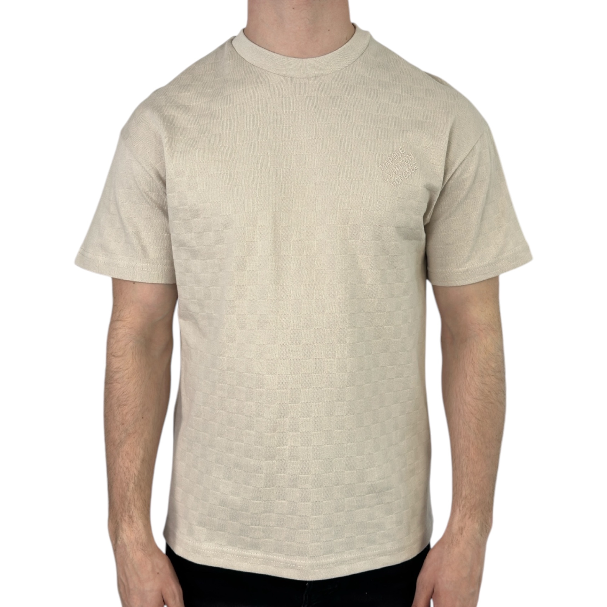 Louis Vuitton T-shirt Damier Cotton Crème