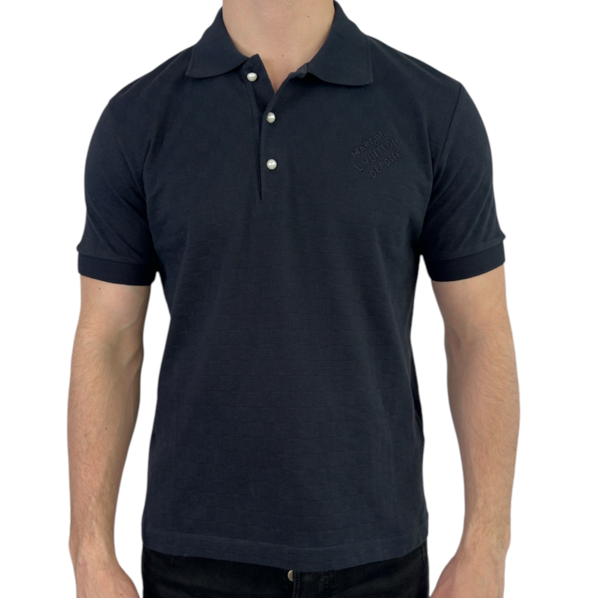 Louis Vuitton Damier Cotton Polo Navy Blue