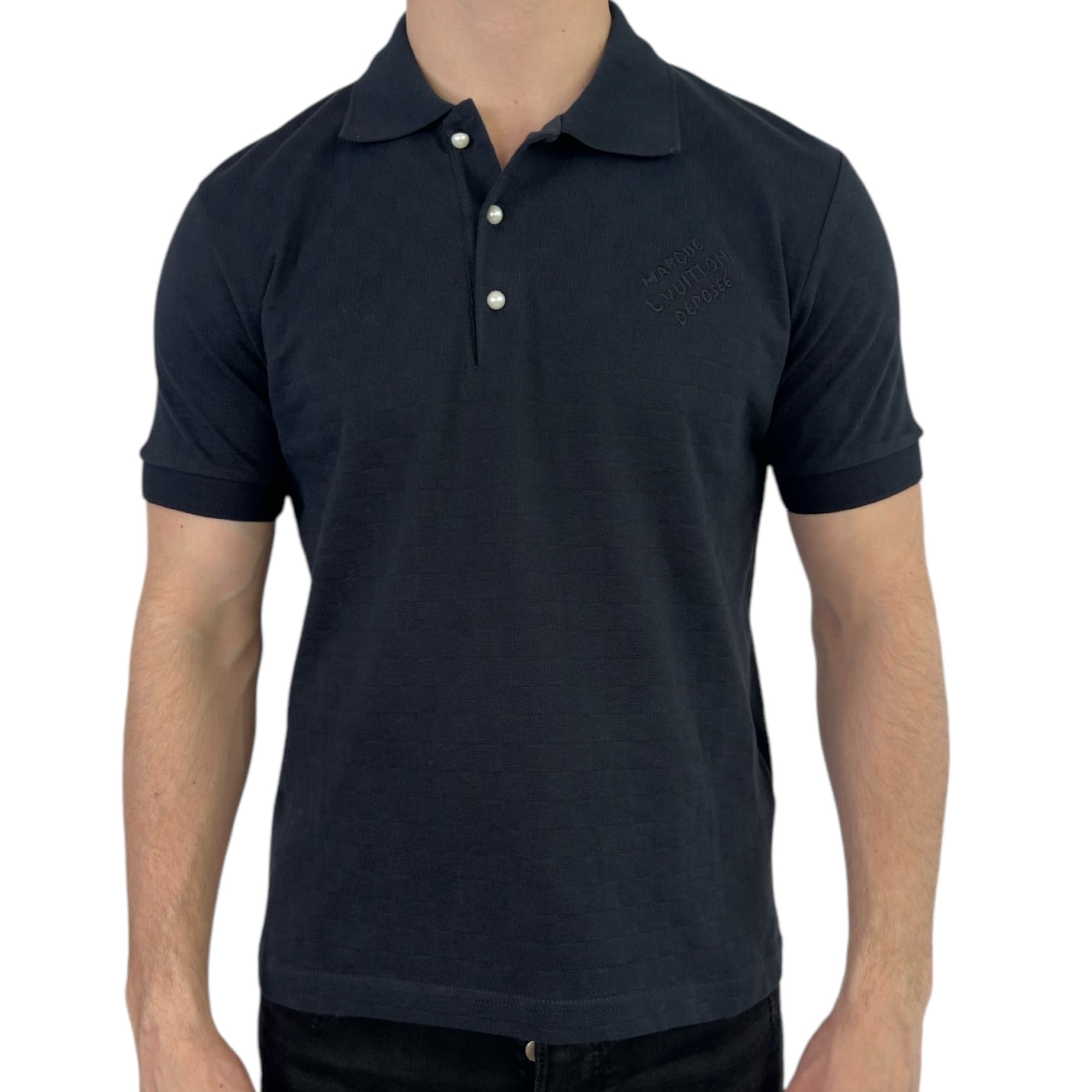 Louis Vuitton Damier Cotton Polo Navy Blue