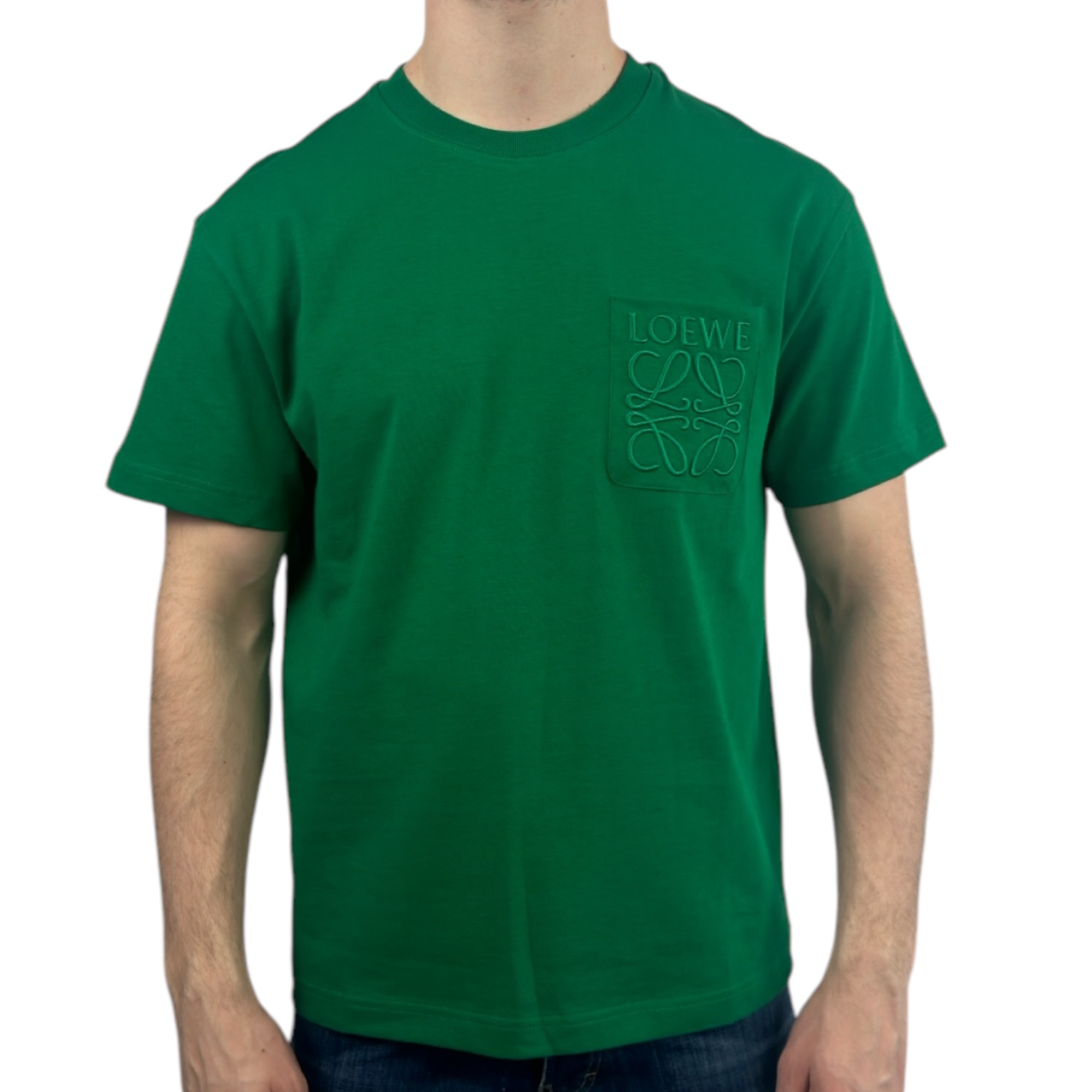 Loewe T-shirt Pocket Logo Green - Image 1