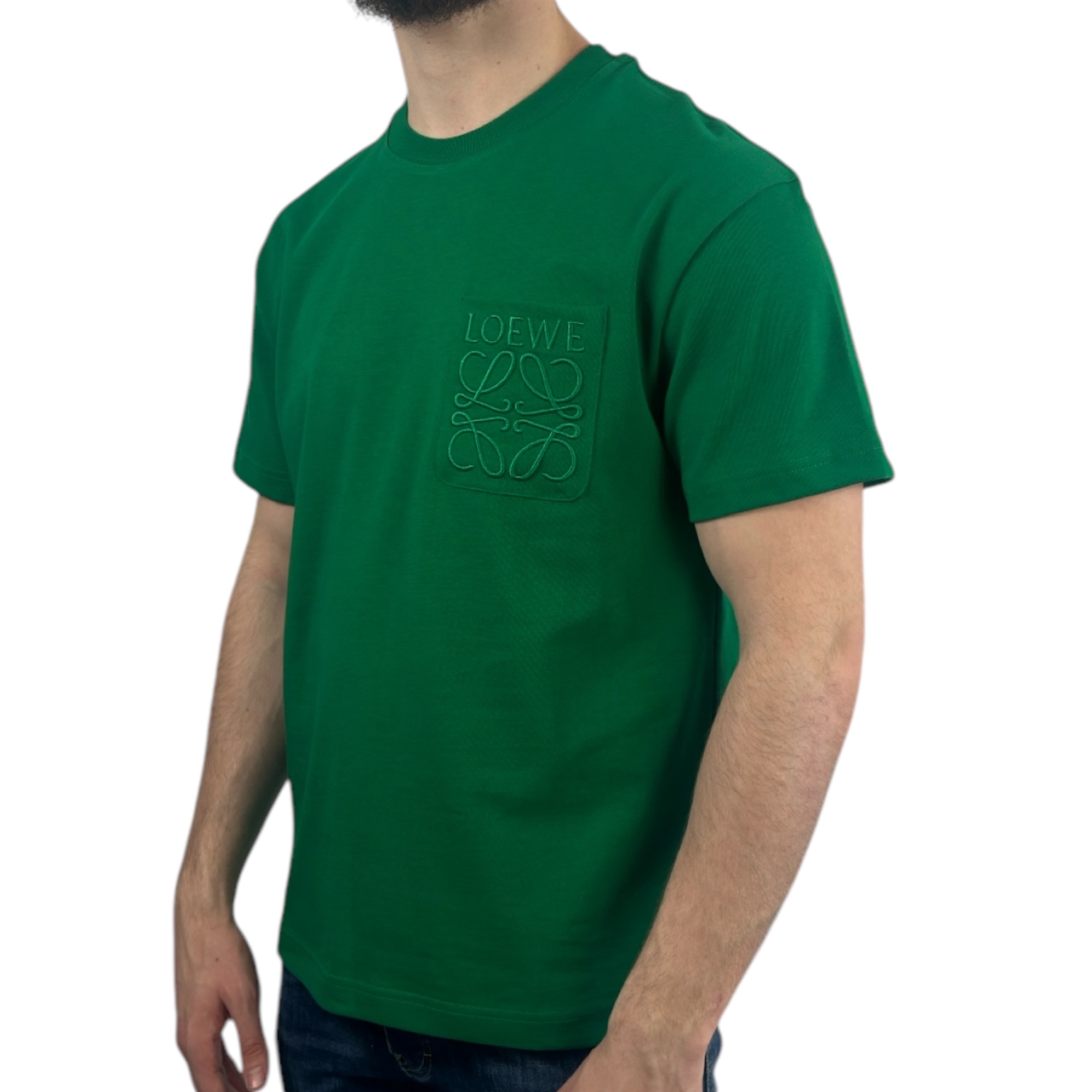 Loewe T-shirt Pocket Logo Green - Image 2