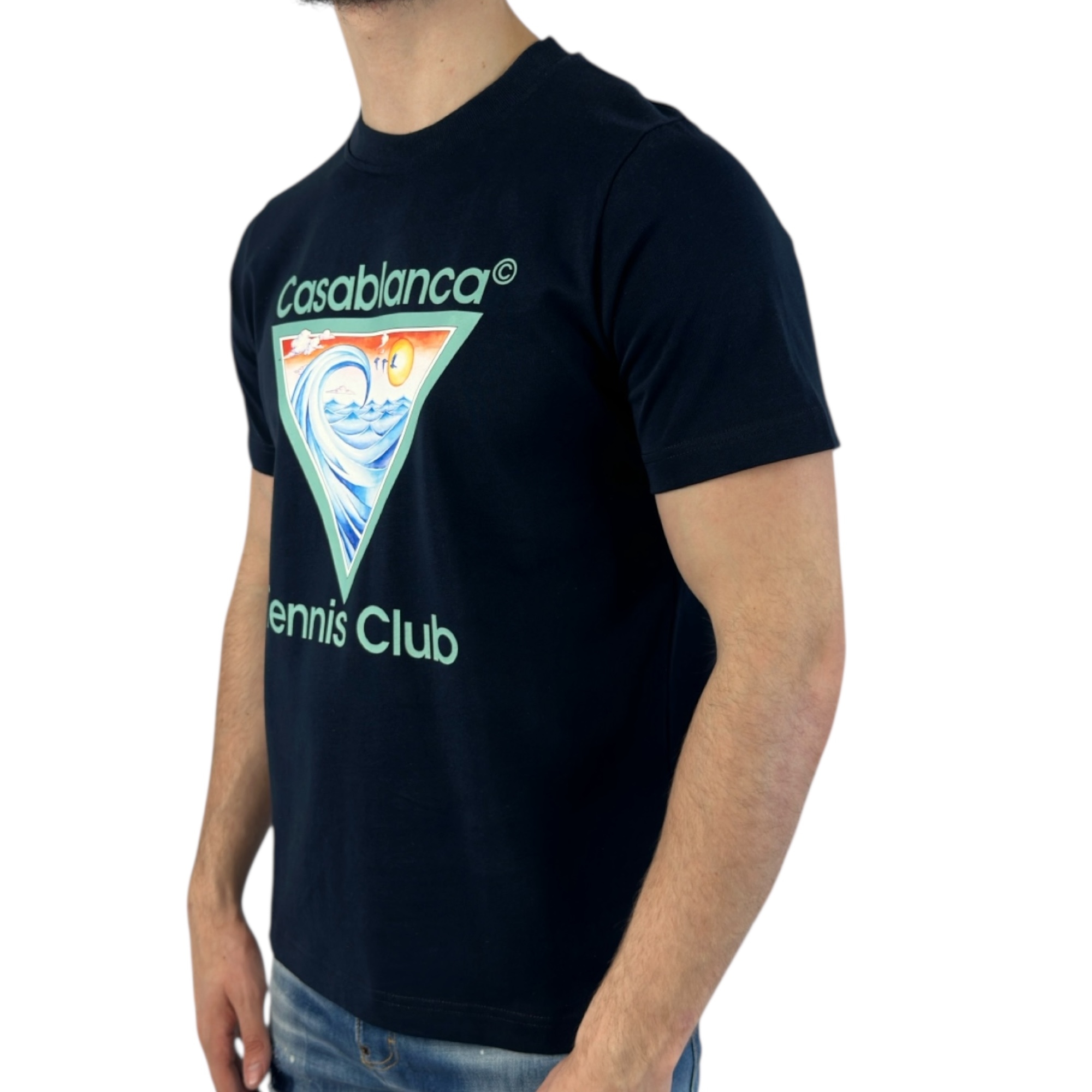 Casablanca T-shirt Ocean Blue - Image 2