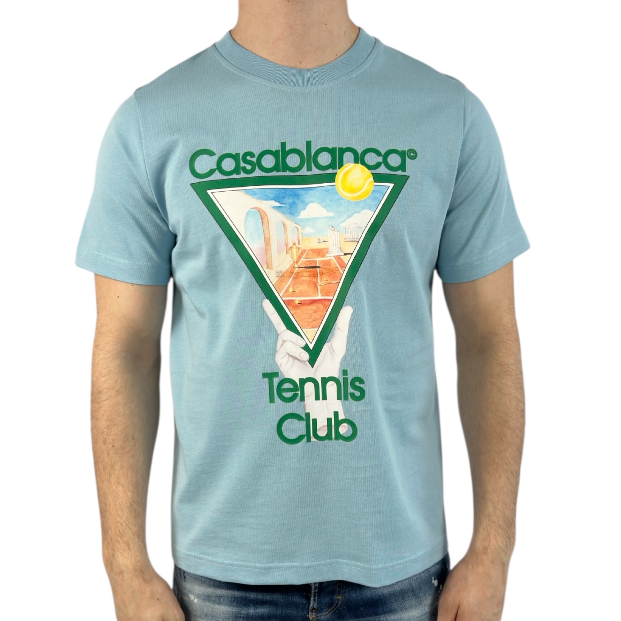 Casablanca T-shirt Tennis Club Light Blue - Image 1