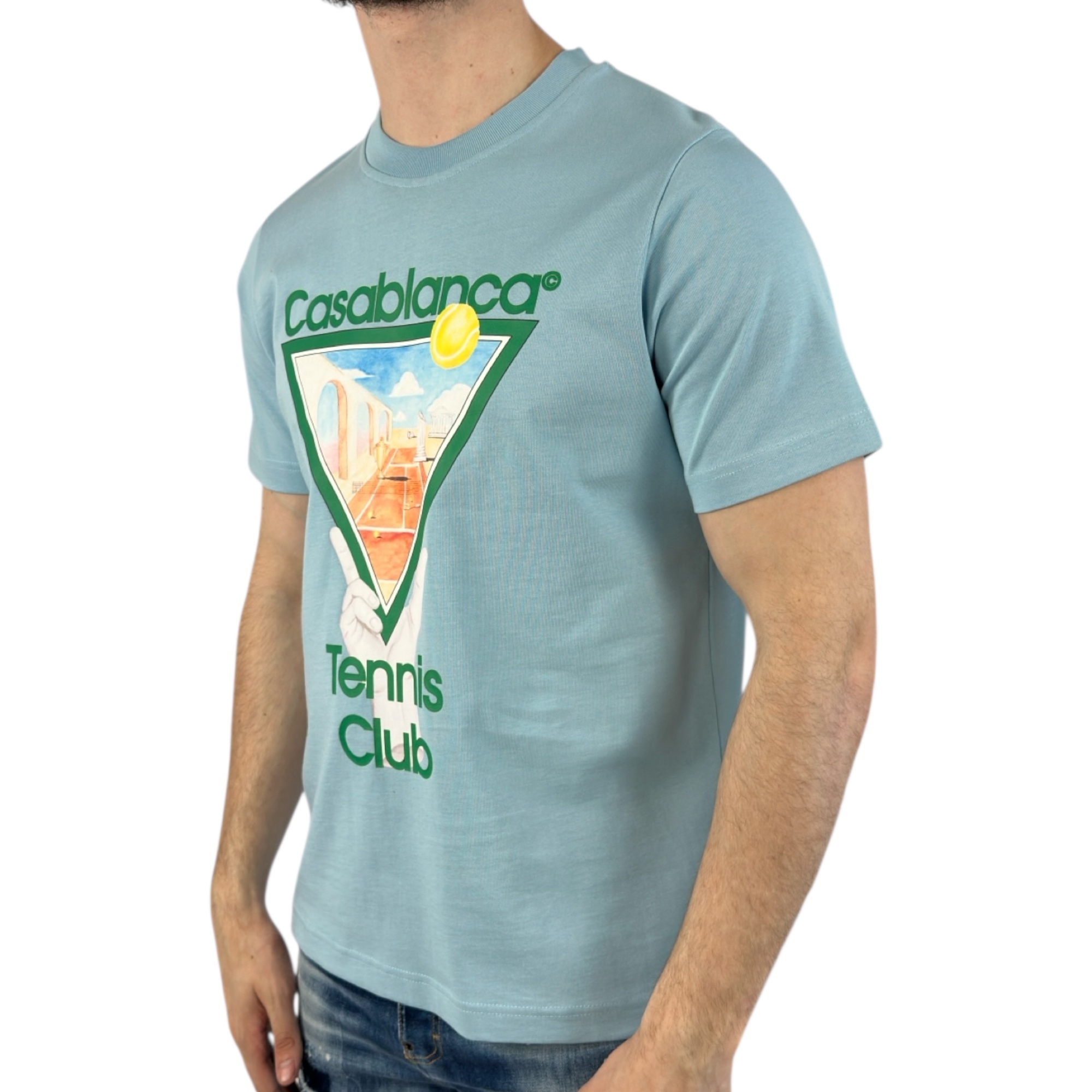Casablanca T-shirt Tennis Club Light Blue - Image 2