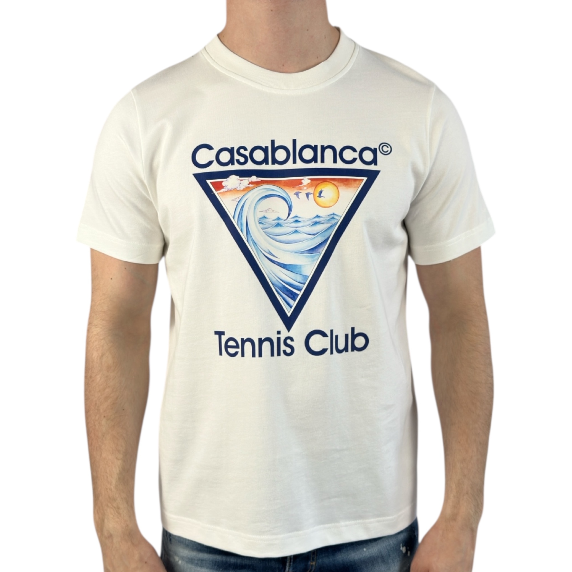 Casablanca T-shirt Ocean White - Image 1