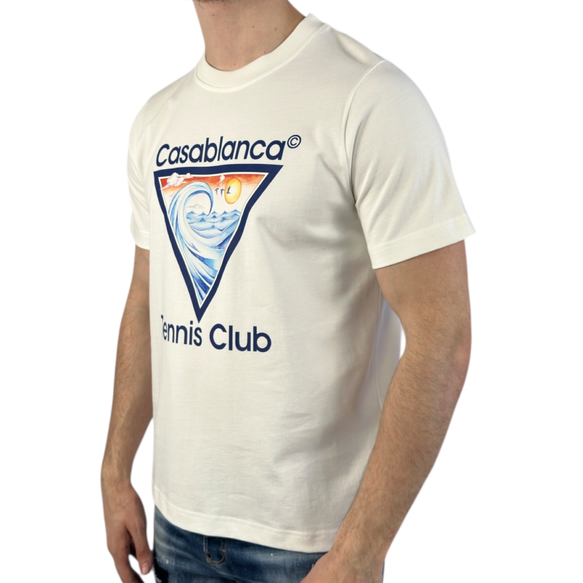 Casablanca T-shirt Ocean White - Image 2