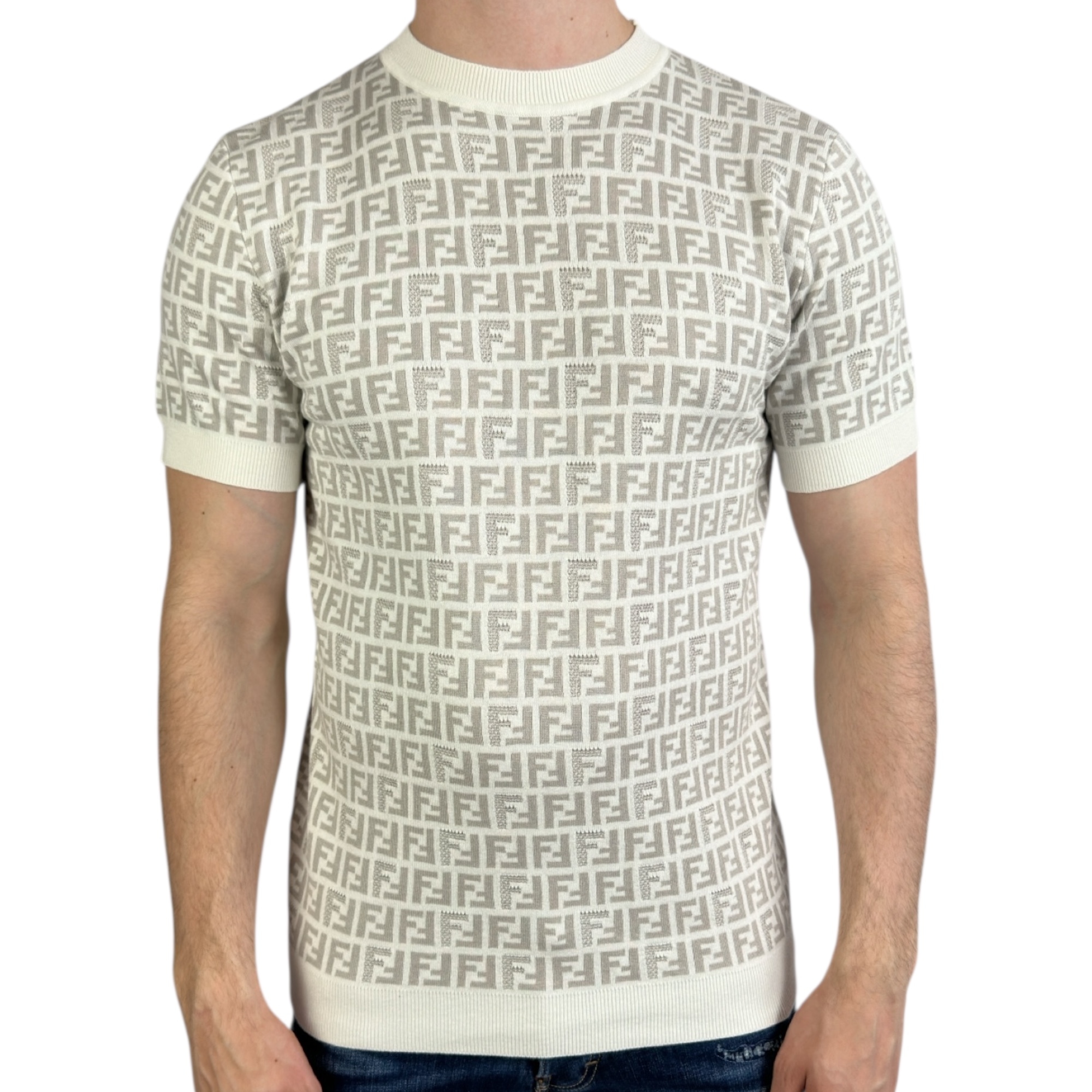 Fendi T-shirt Knit Monogram White