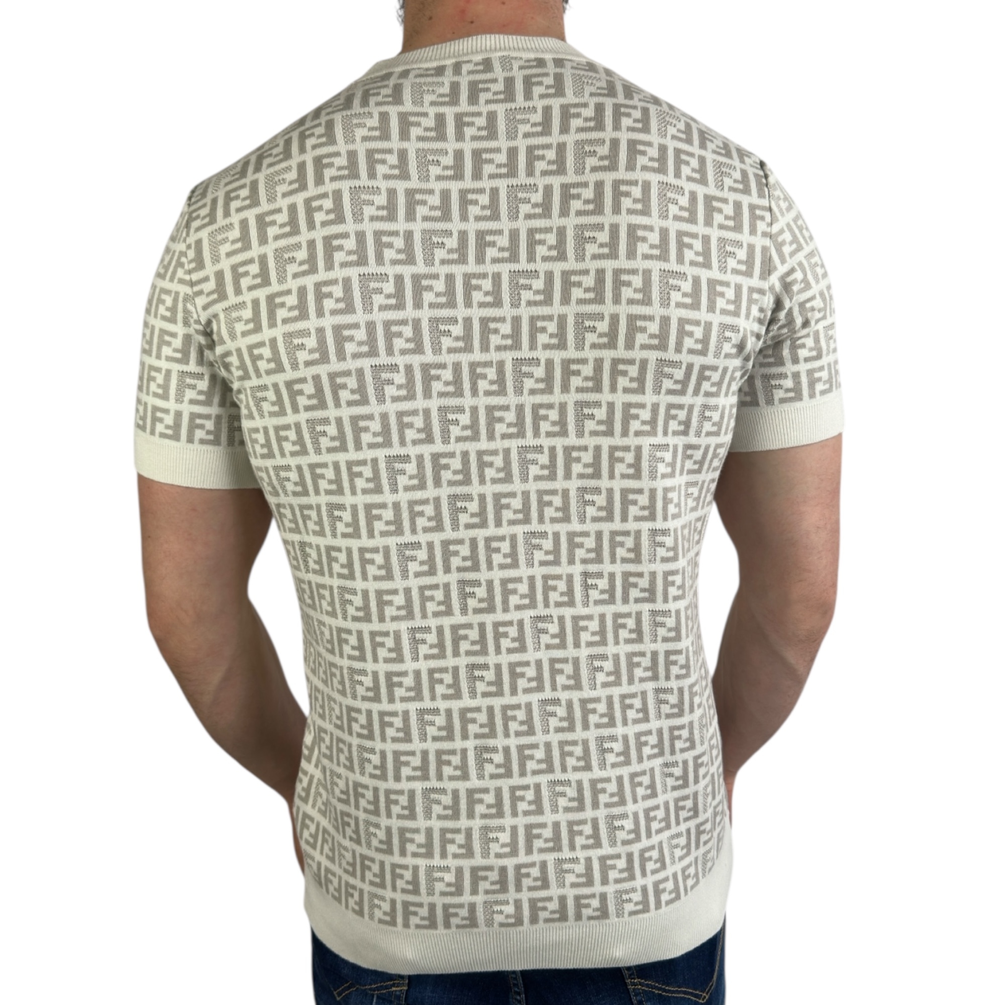 Fendi T-shirt Knit Monogram White - Image 3