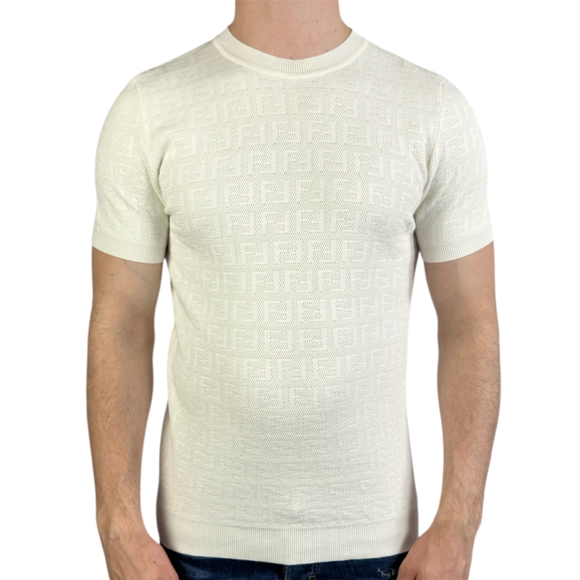 Fendi T-shirt Knit Monogram White