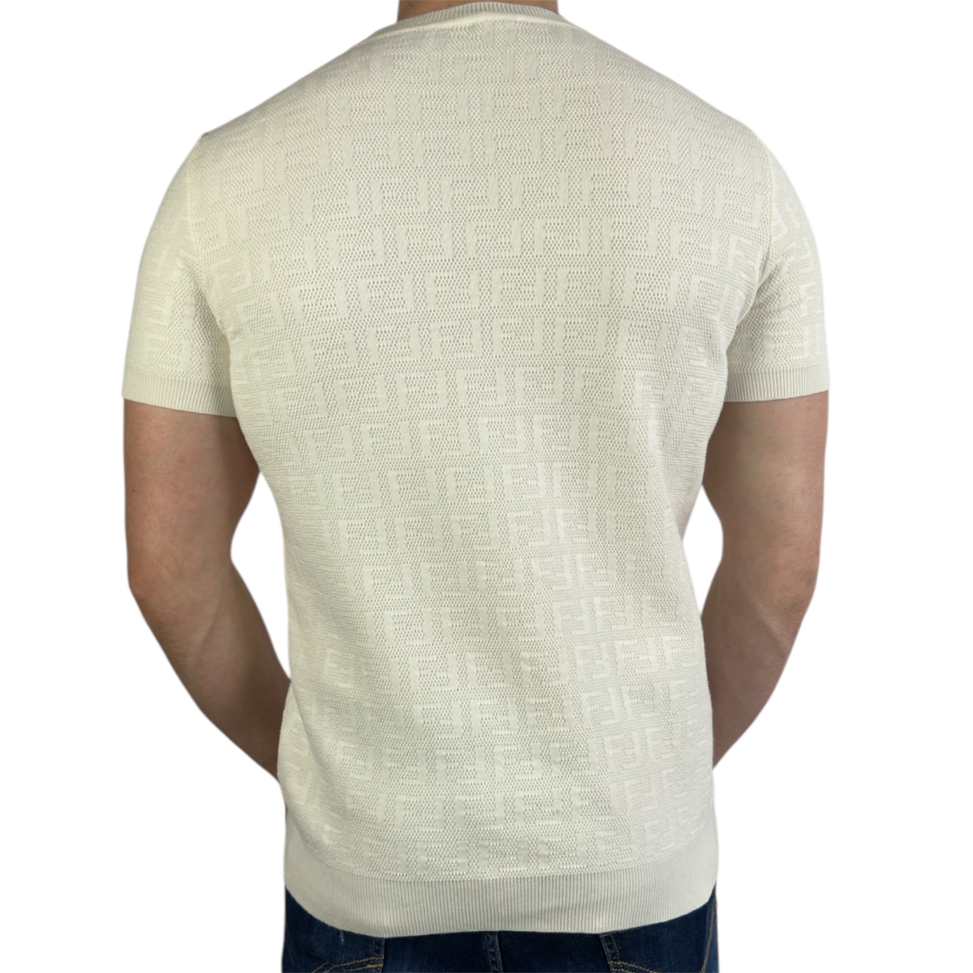 Fendi T-shirt Knit Monogram White - Image 3