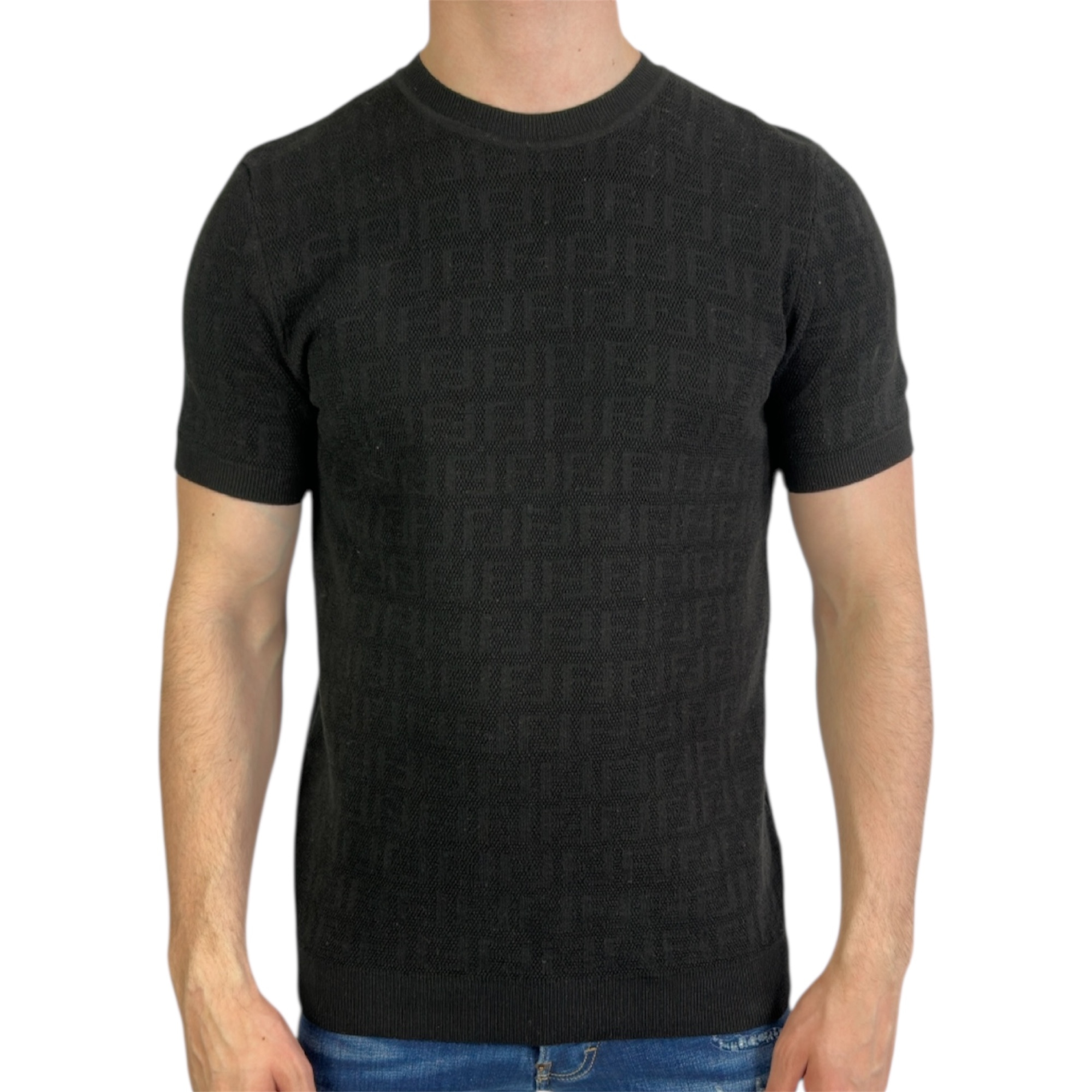 Fendi T-shirt Knit Monogram Black