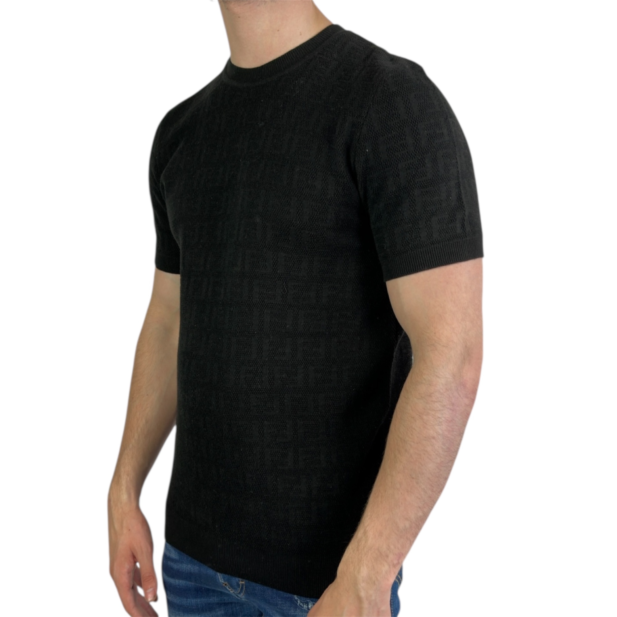 Fendi T-shirt Knit Monogram Black - Image 2