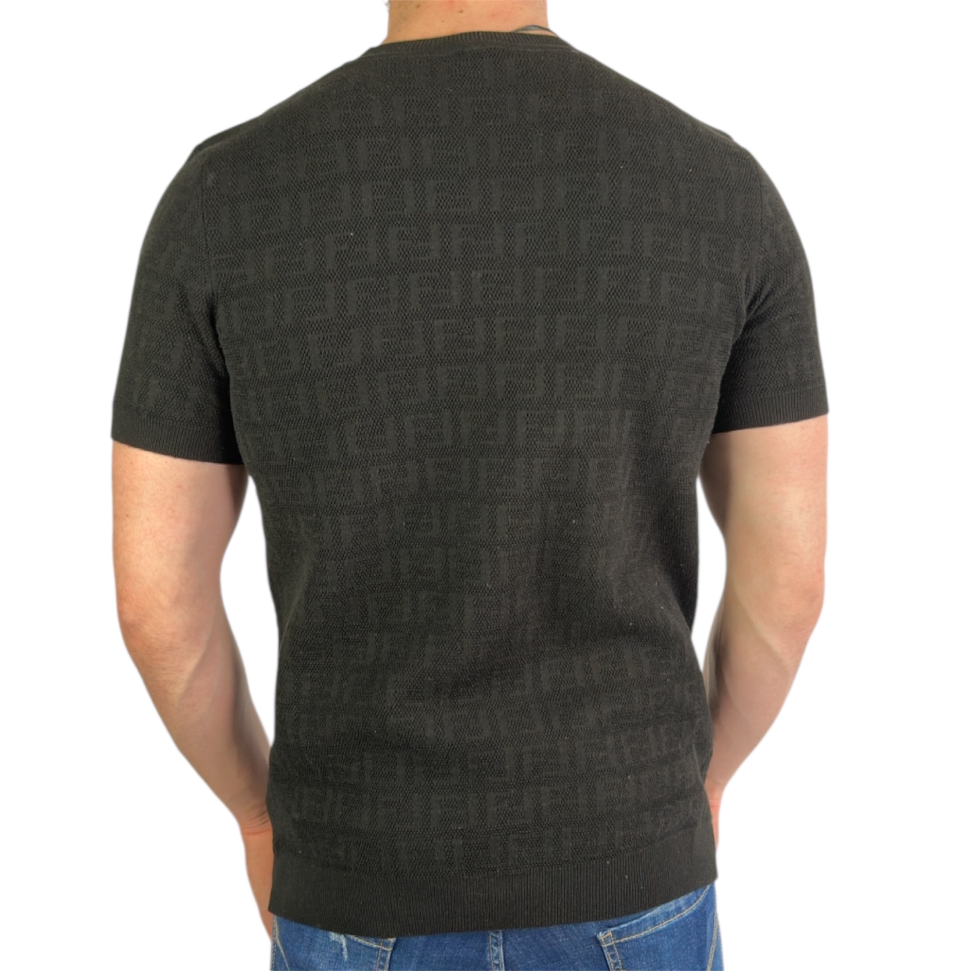 Fendi T-shirt Knit Monogram Black - Image 3