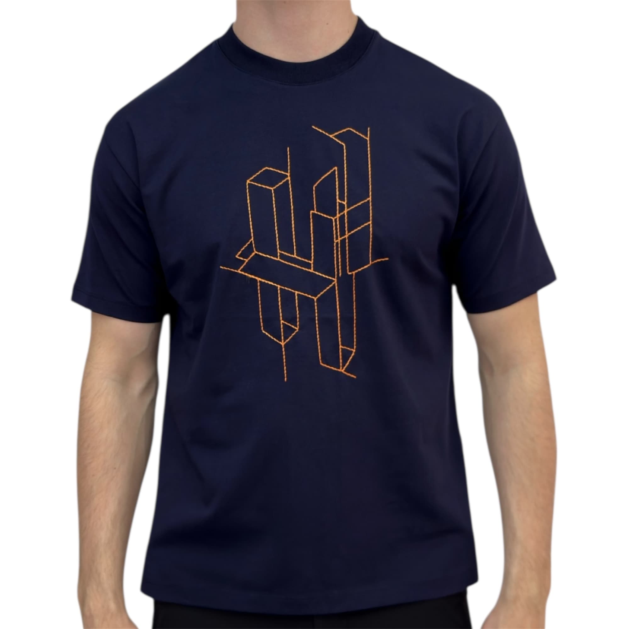 Hermes T-shirt H 3D Print Navy Blue