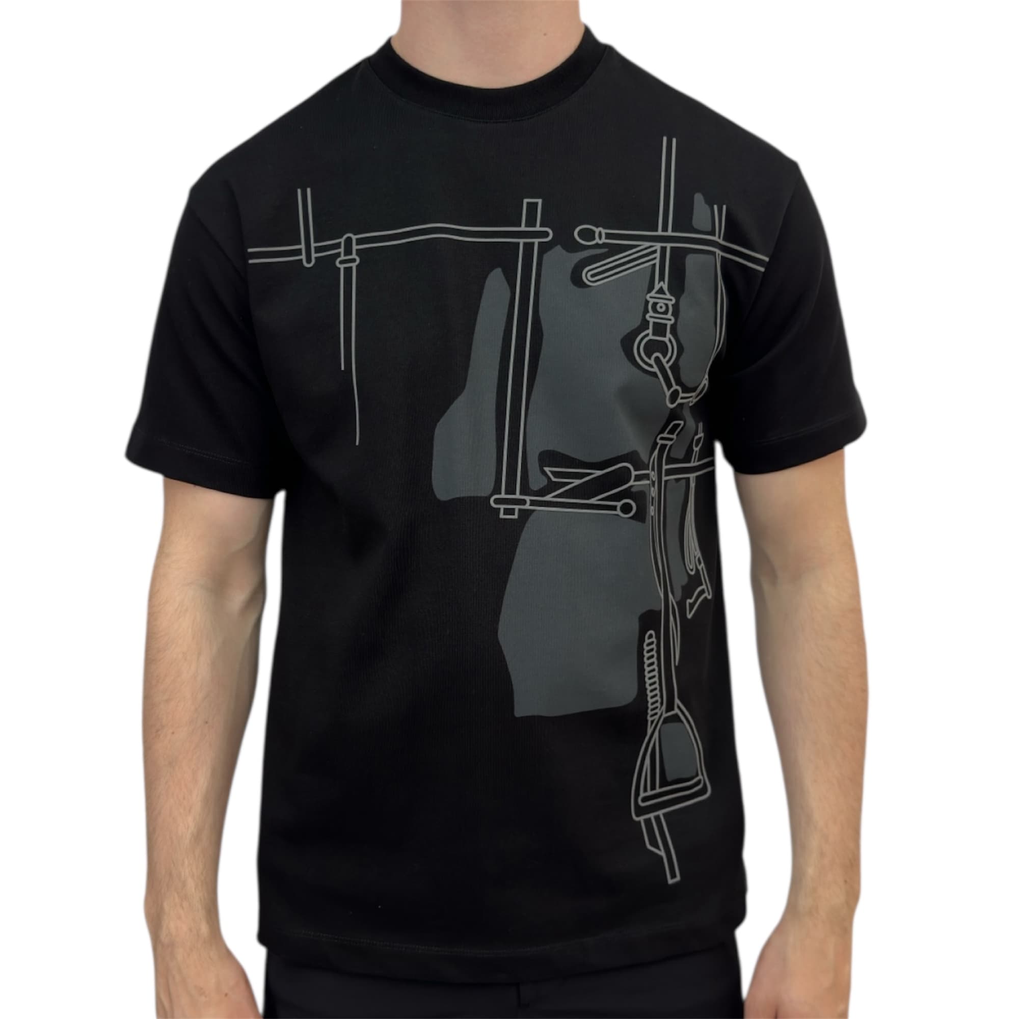 Hermes T-shirt Harnais en Gouache Black