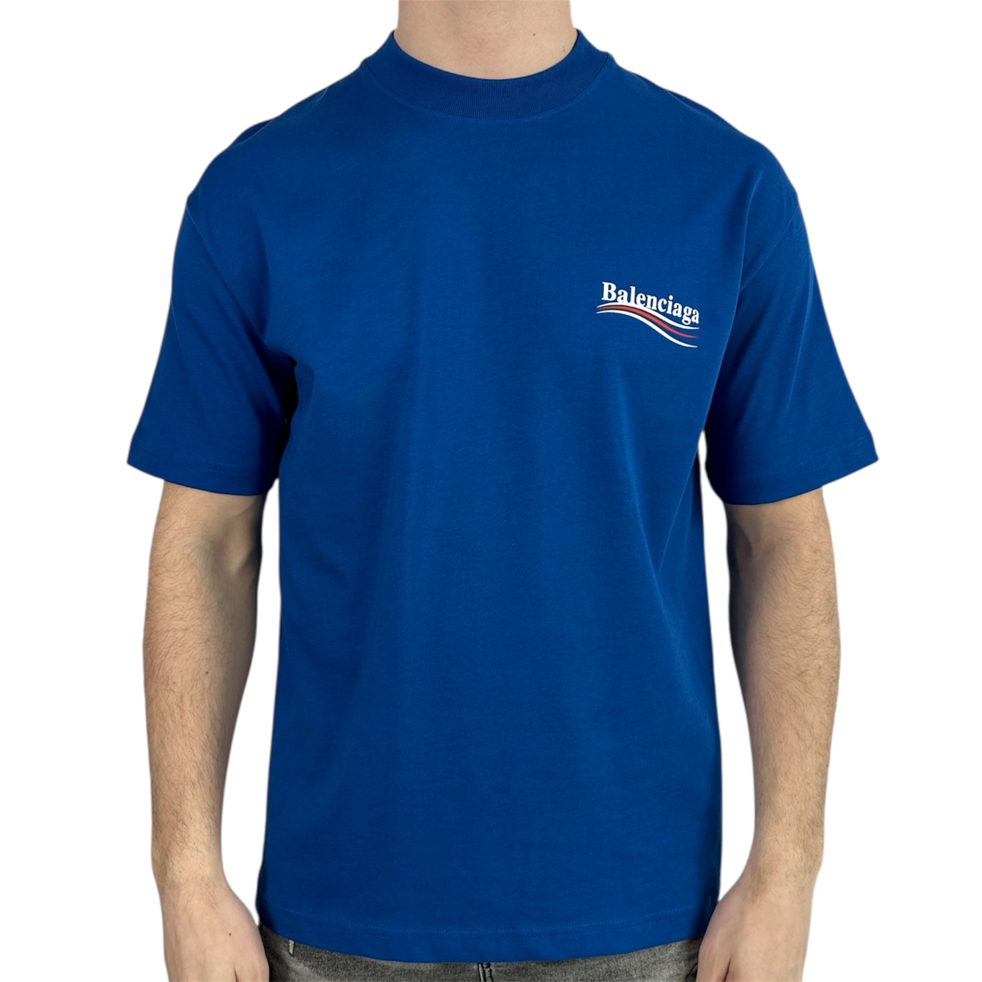 Balenciaga T-shirt Political Blue