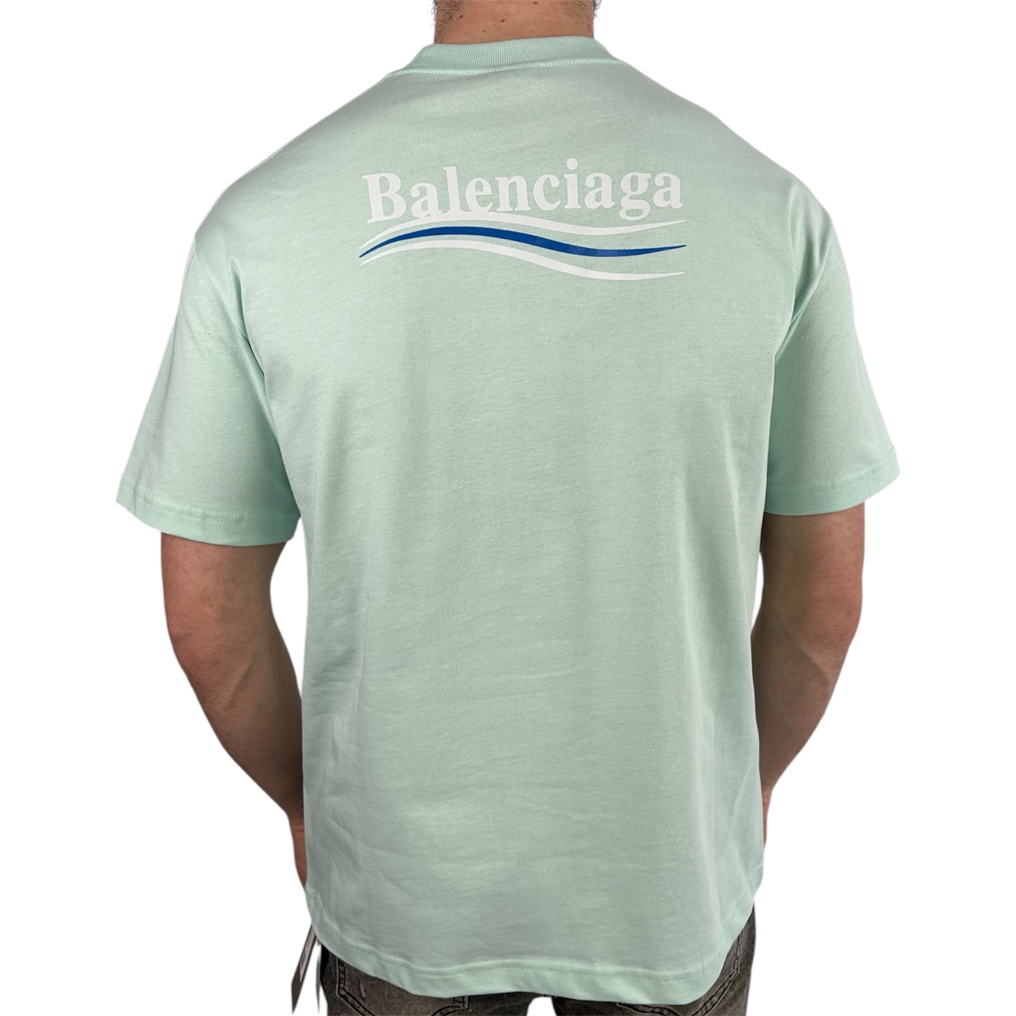 Balenciaga T-shirt Political Mint - Image 3