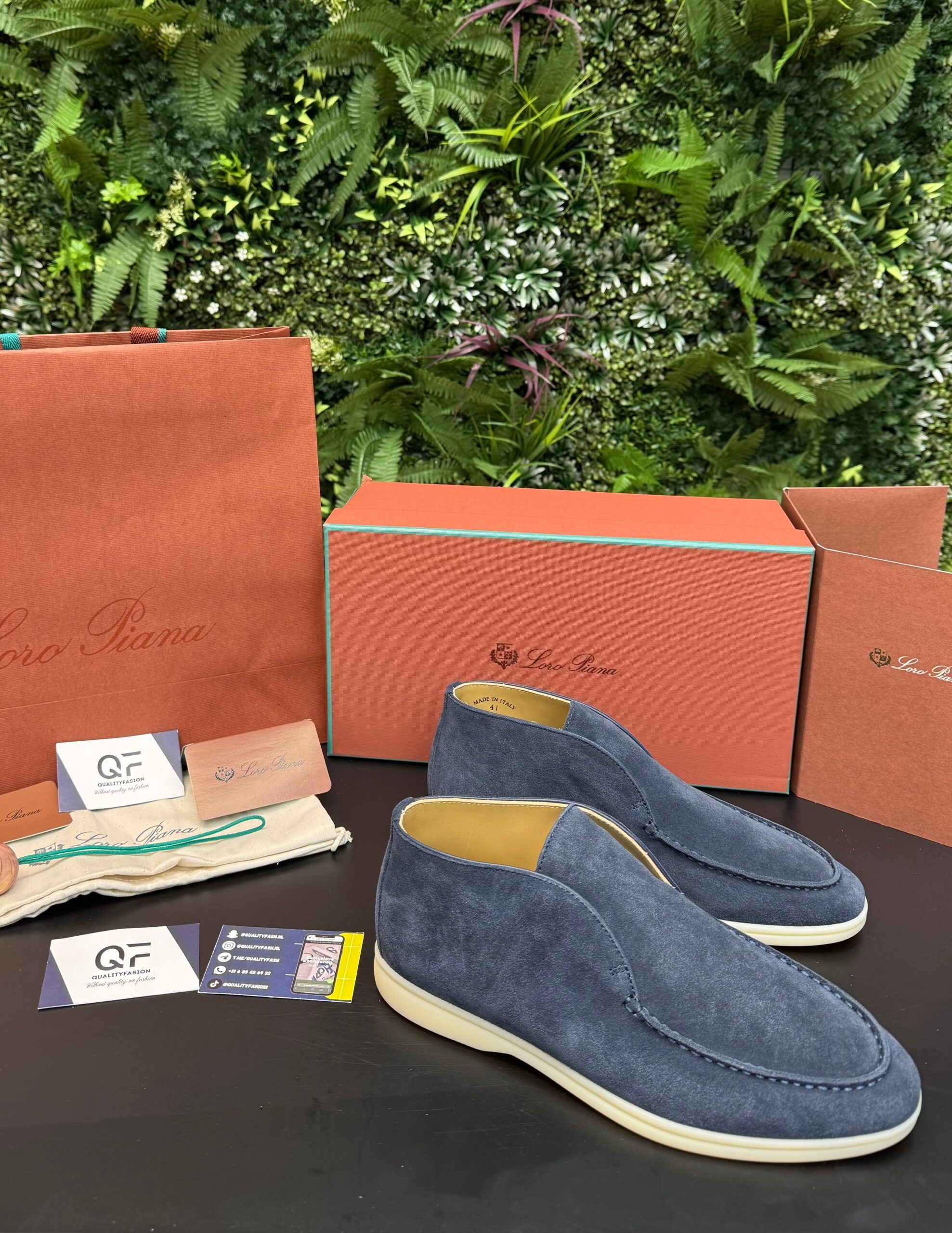 Loro Piana Open Walk Loafer Navy Blue - Image 1