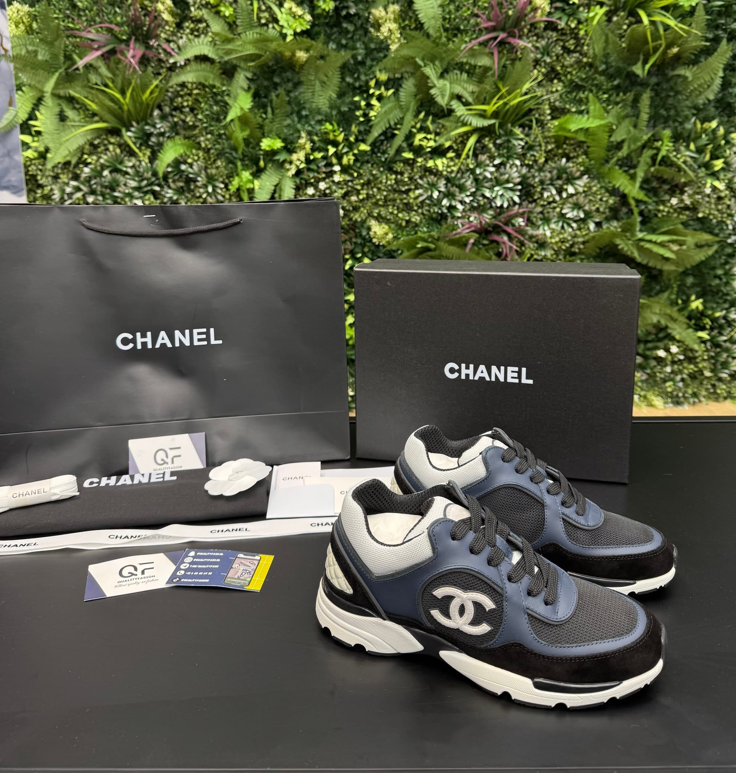 Chanel Low Top Trainer Blue/White