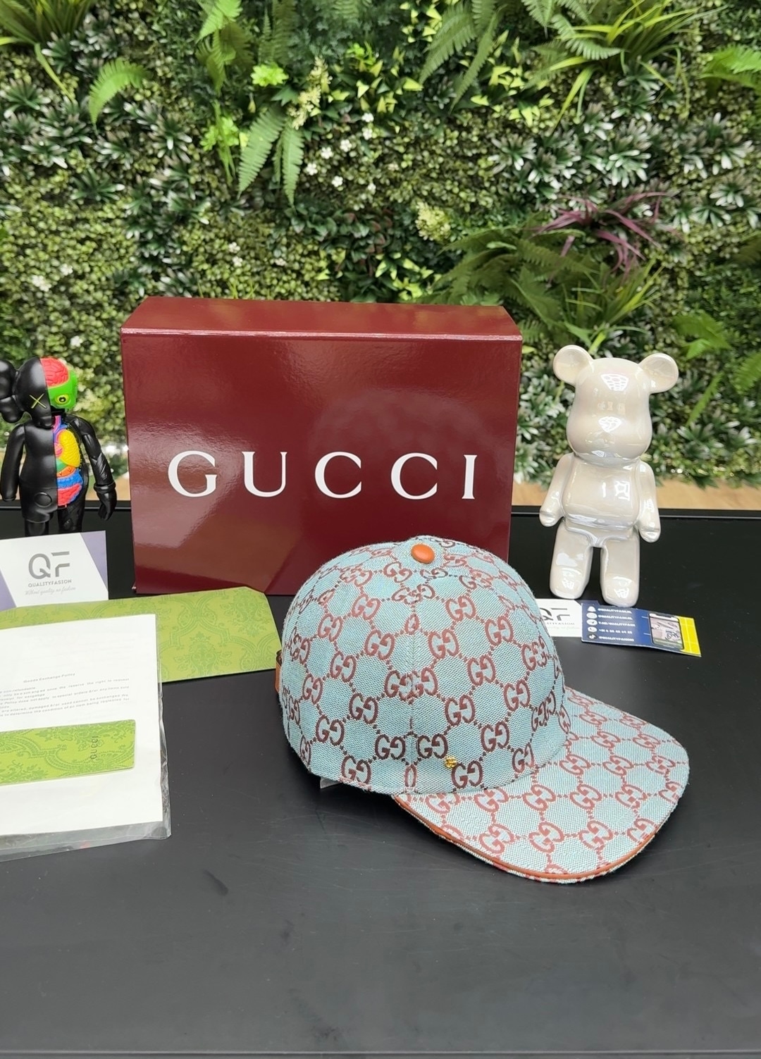 Gucci GG Canvas Baseball Cap Blue/Orange