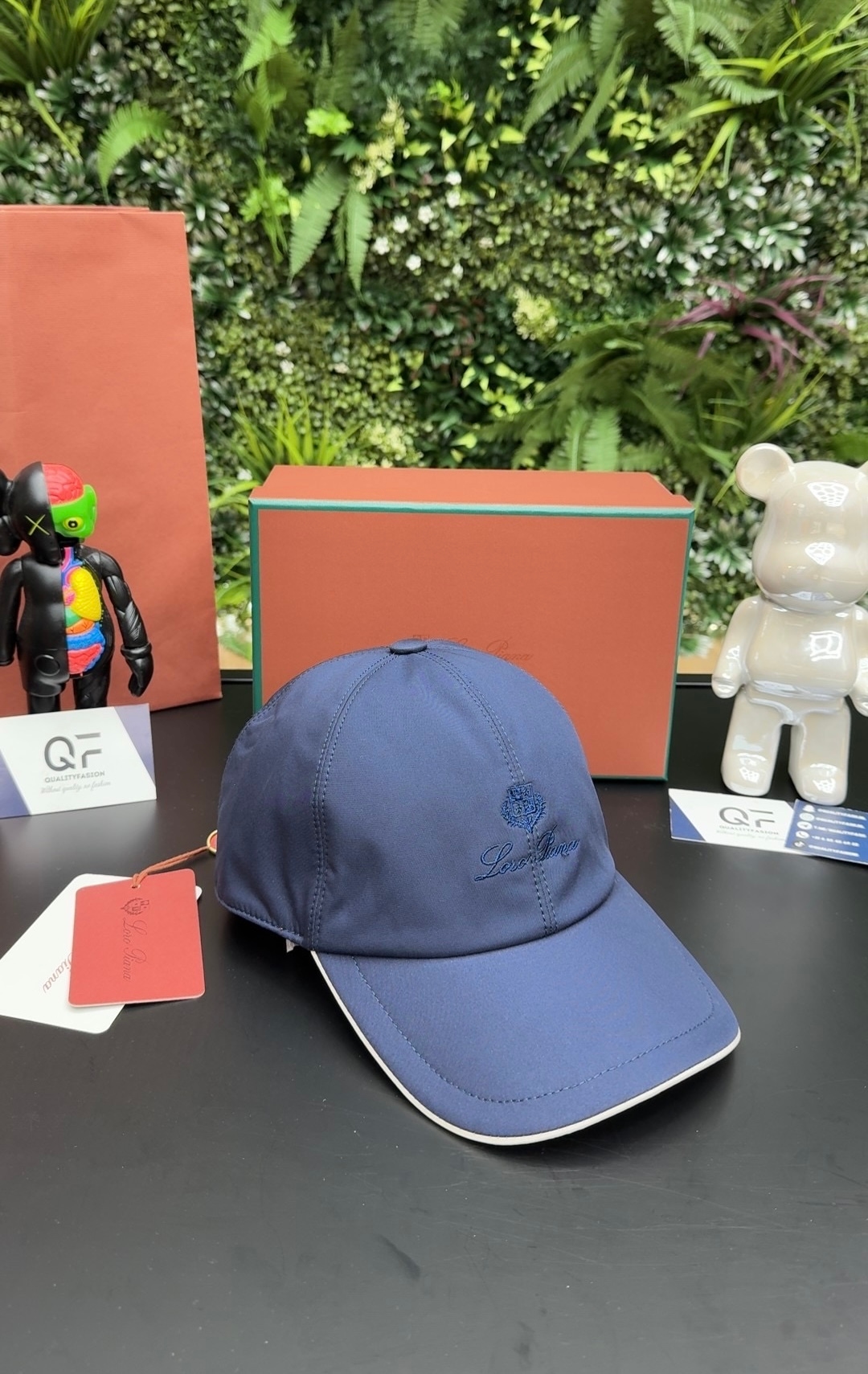 Loro Piana Logo Baseball Cap Navy Blue - Image 1