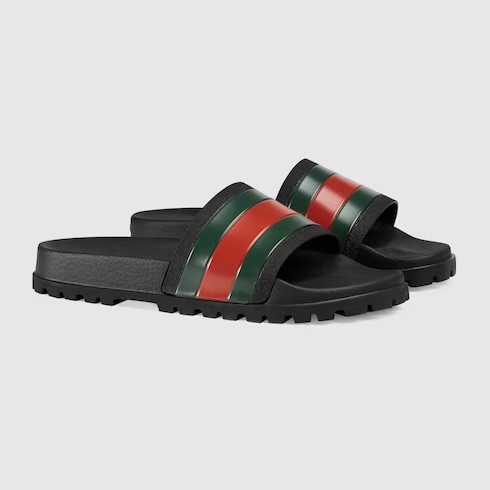 Gucci Web Slides Black