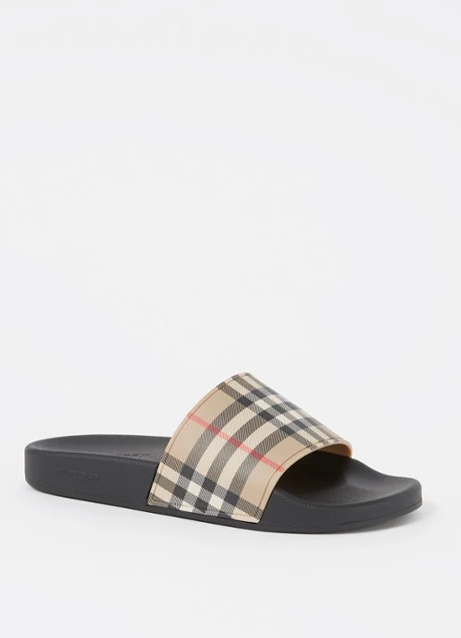 Burberry Checkered Vintage Slides Black Beige