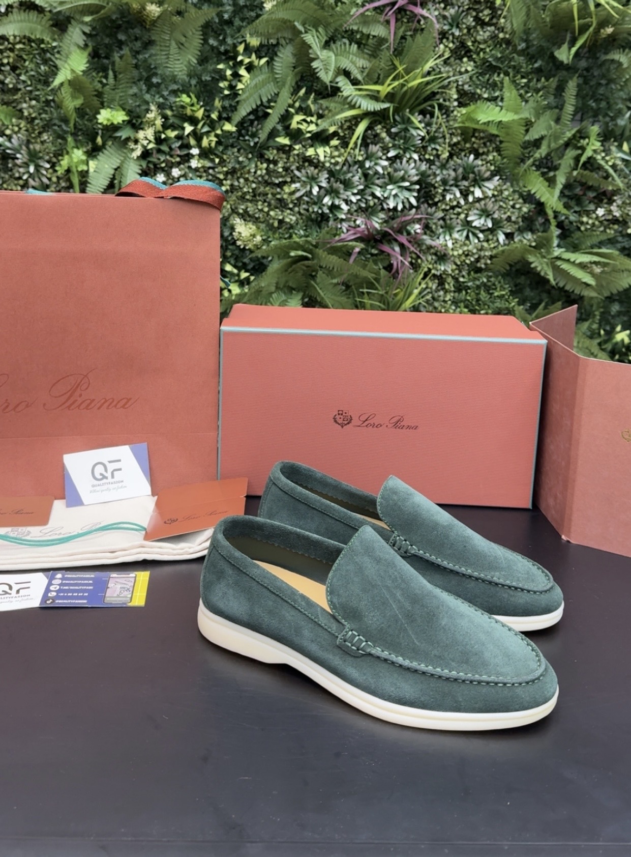 Loro Piana Summer Walk Loafer Green