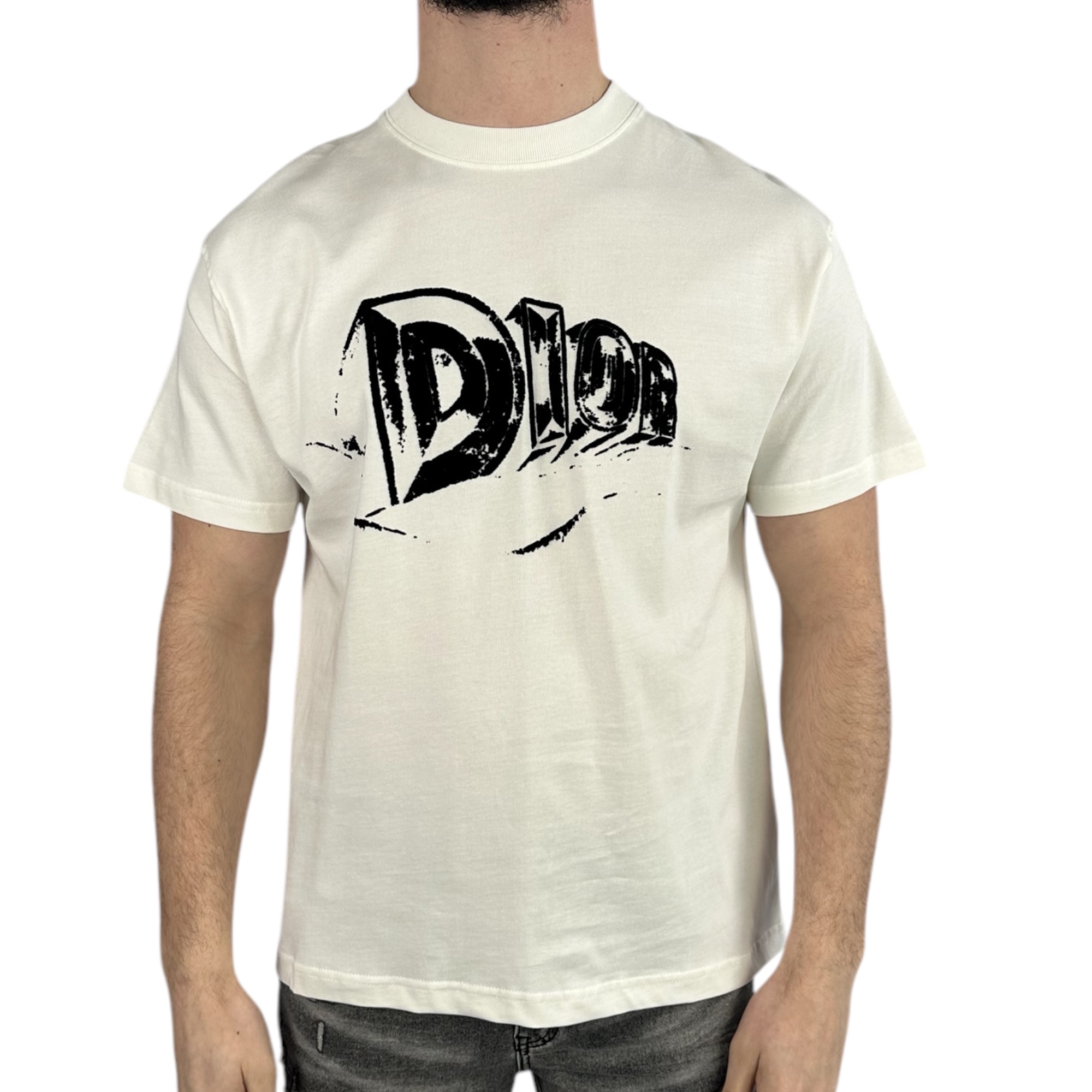 Dior T-shirt Graffiti Logo White