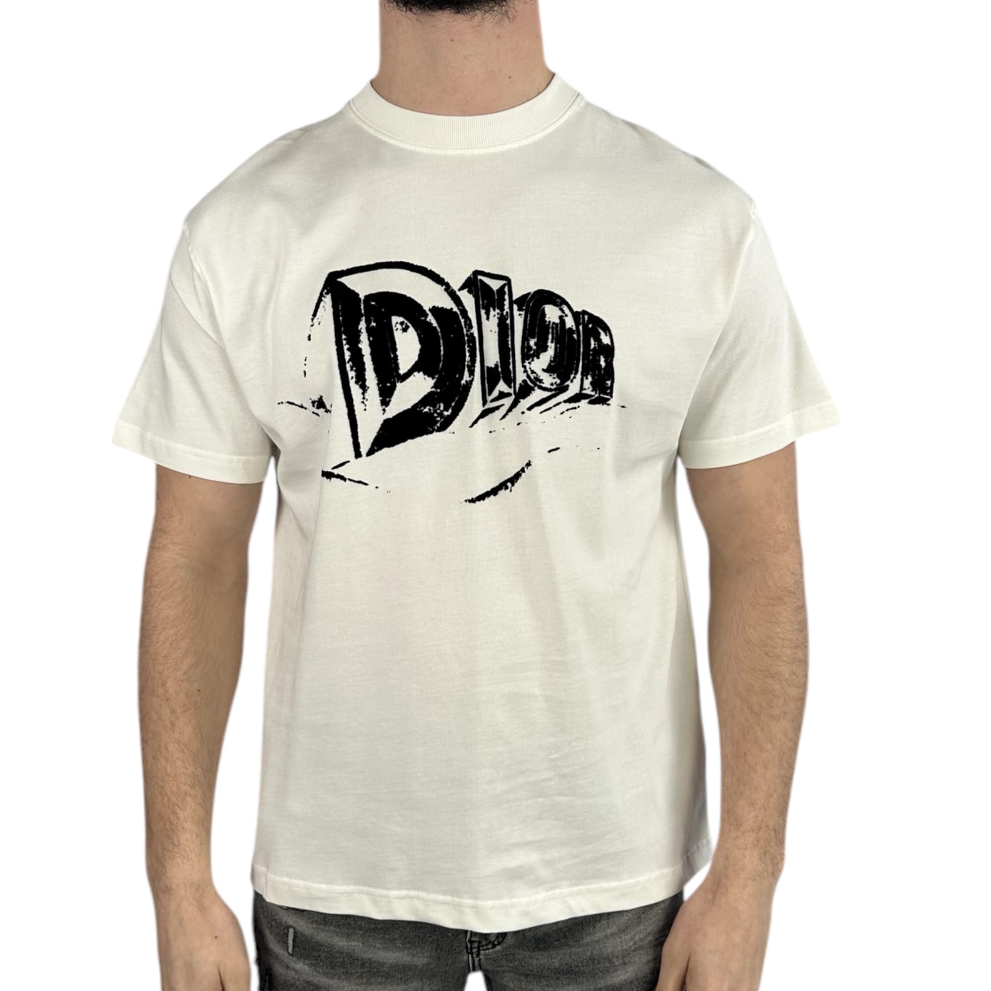 Dior T-shirt Graffiti Logo White