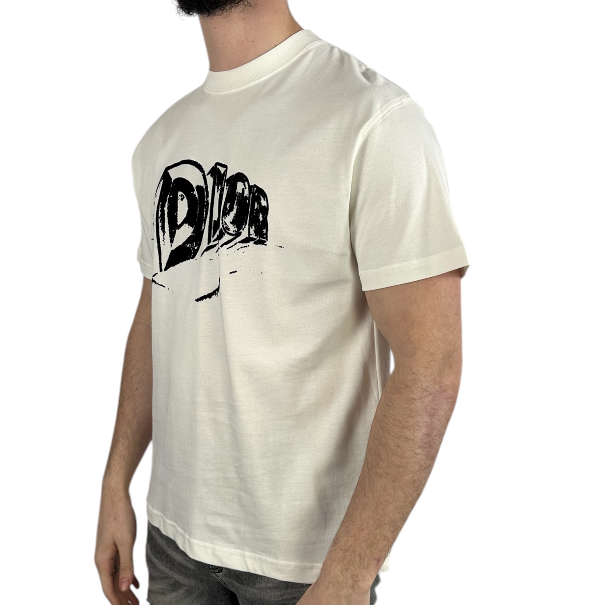 Dior T-shirt Graffiti Logo White - Image 2