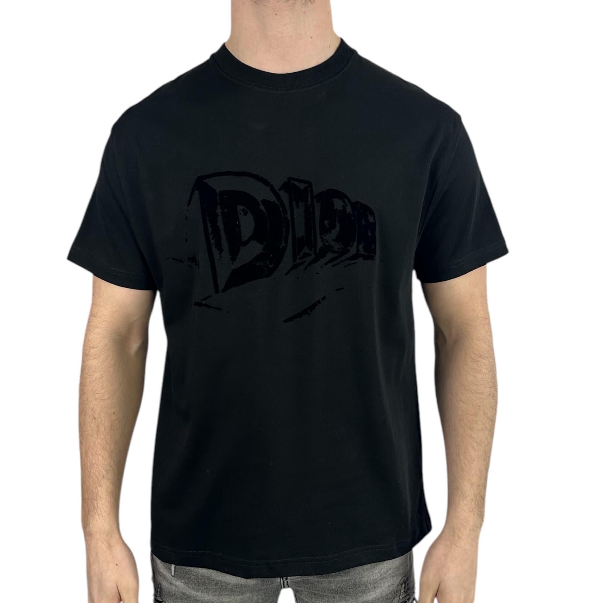 Dior T-shirt Graffiti Logo Black
