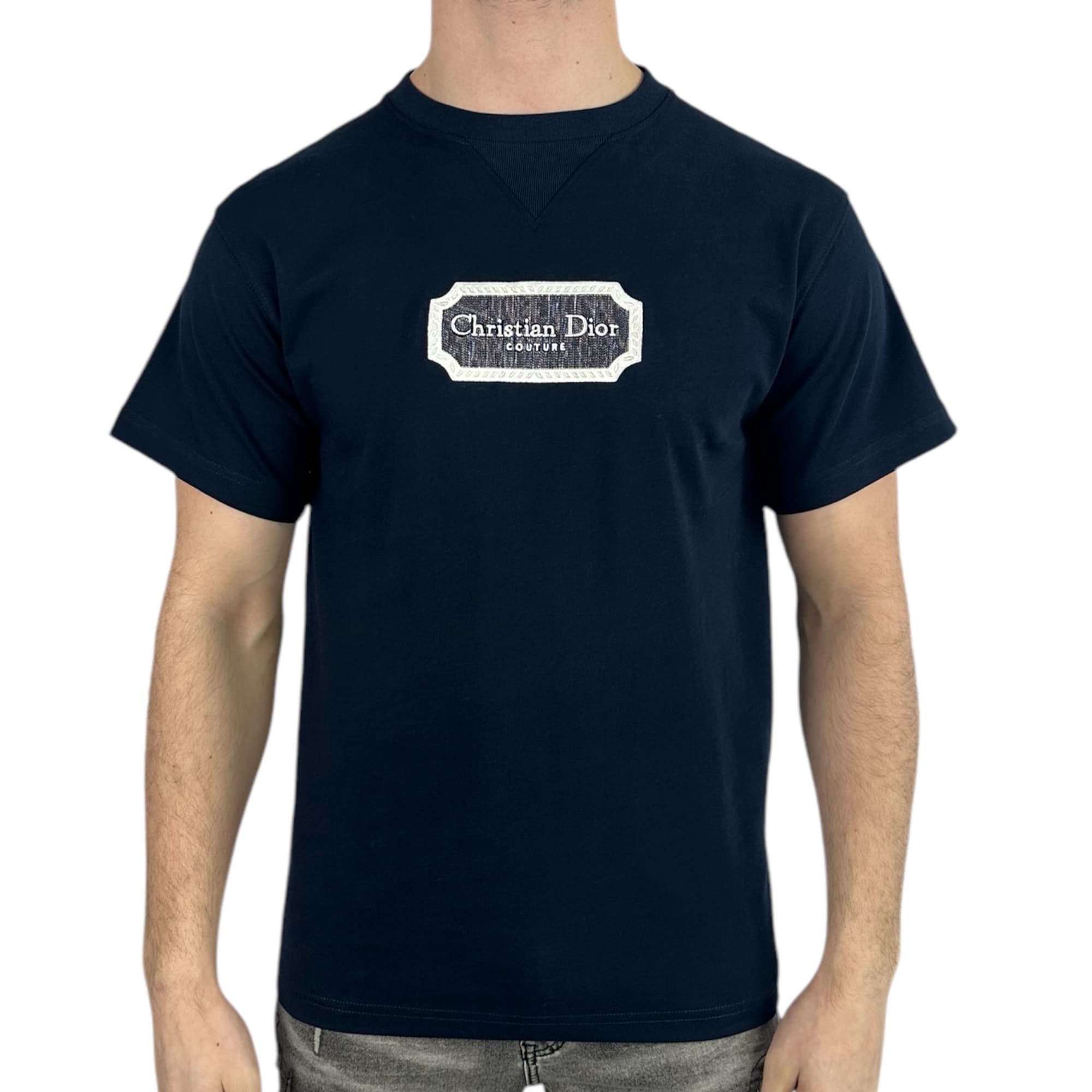 Dior T-shirt Embroidered Couture Navy Blue