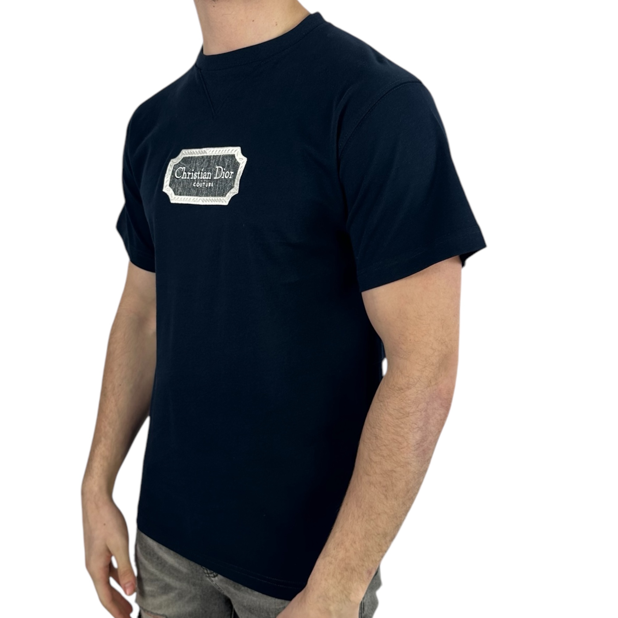 Dior T-shirt Embroidered Couture Navy Blue - Image 2